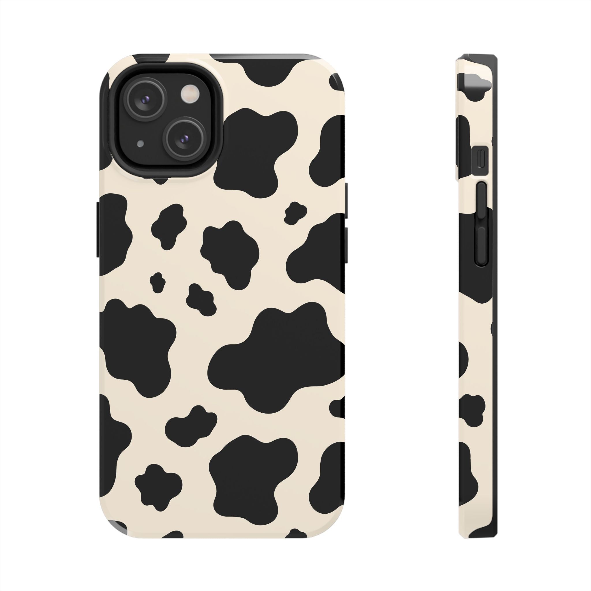 Cream Cow | Black & Cream Cow Print Phone Case