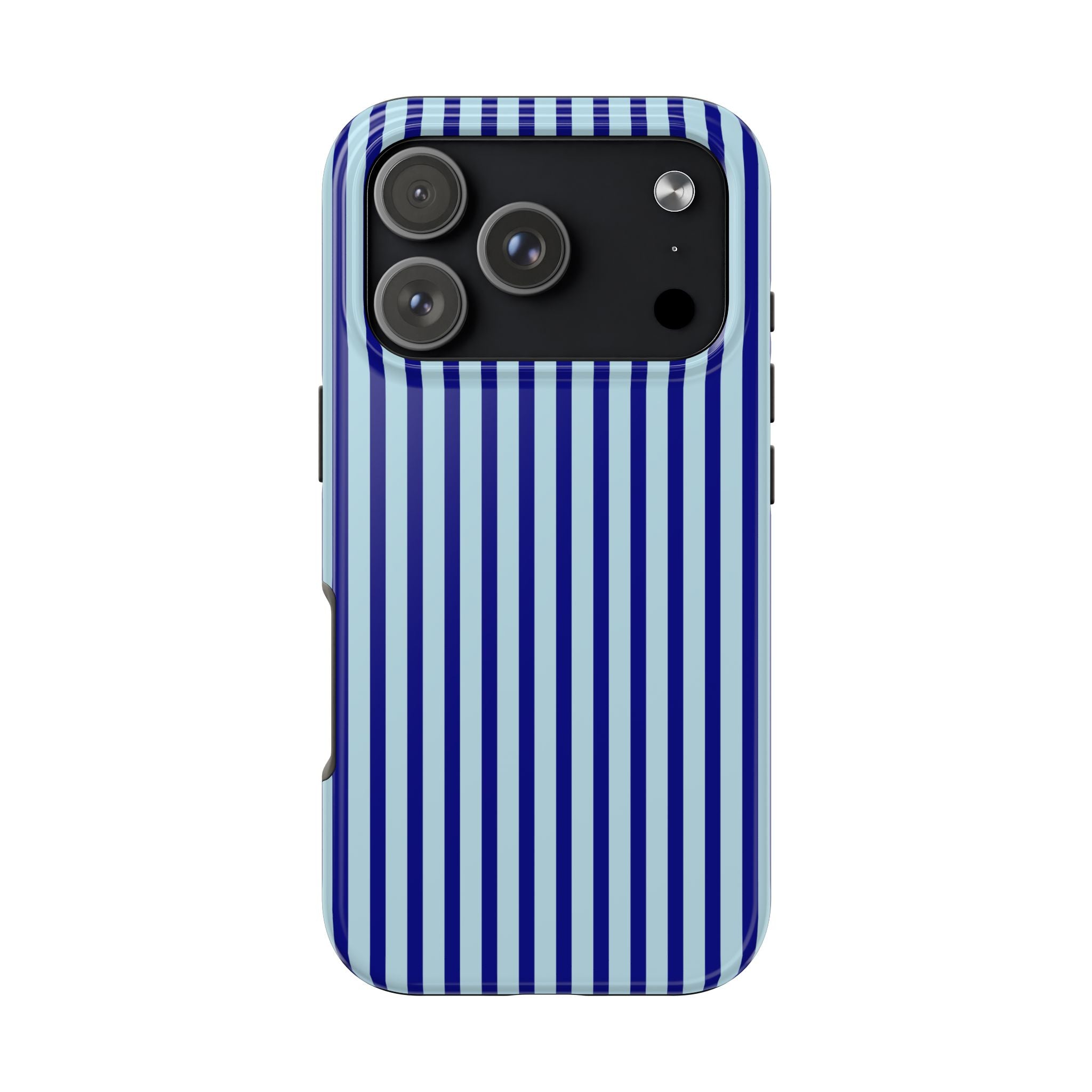 Maroon & Blush Striped Tough Phone Case — Durable Protective iPhone Cover