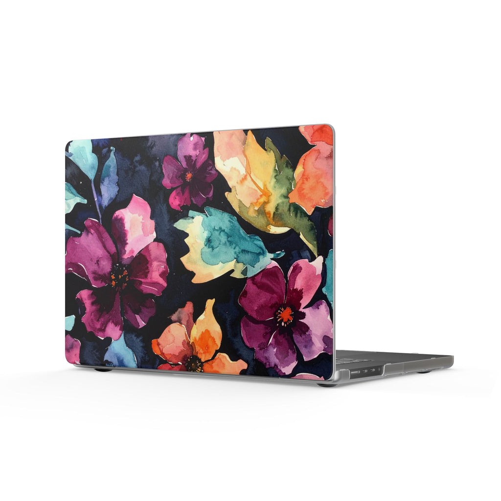 Midnight Petals | Moody Watercolor Floral Laptop Sleeve