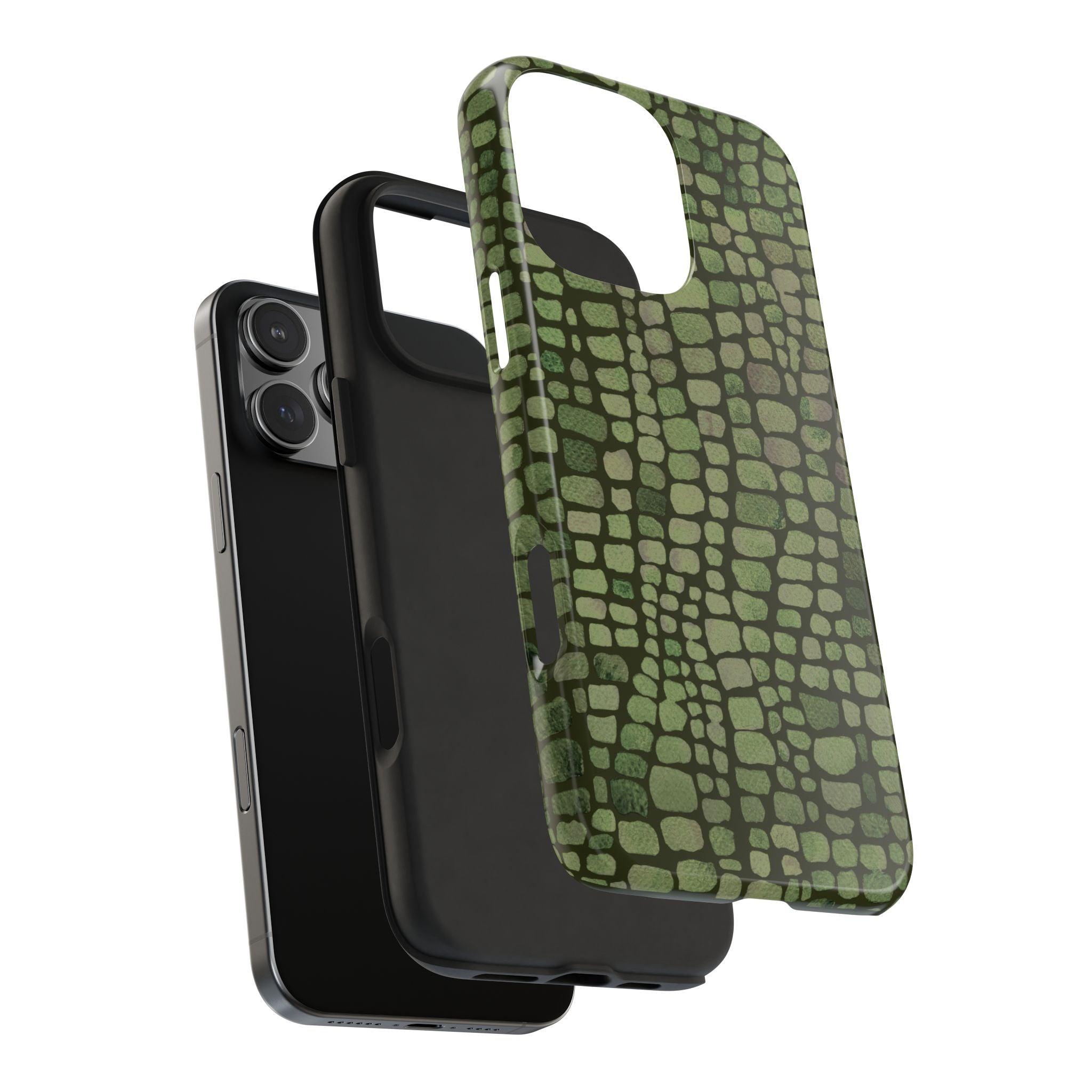 Olive Emboss | Olive & Sage Snakeskin Print Phone Case