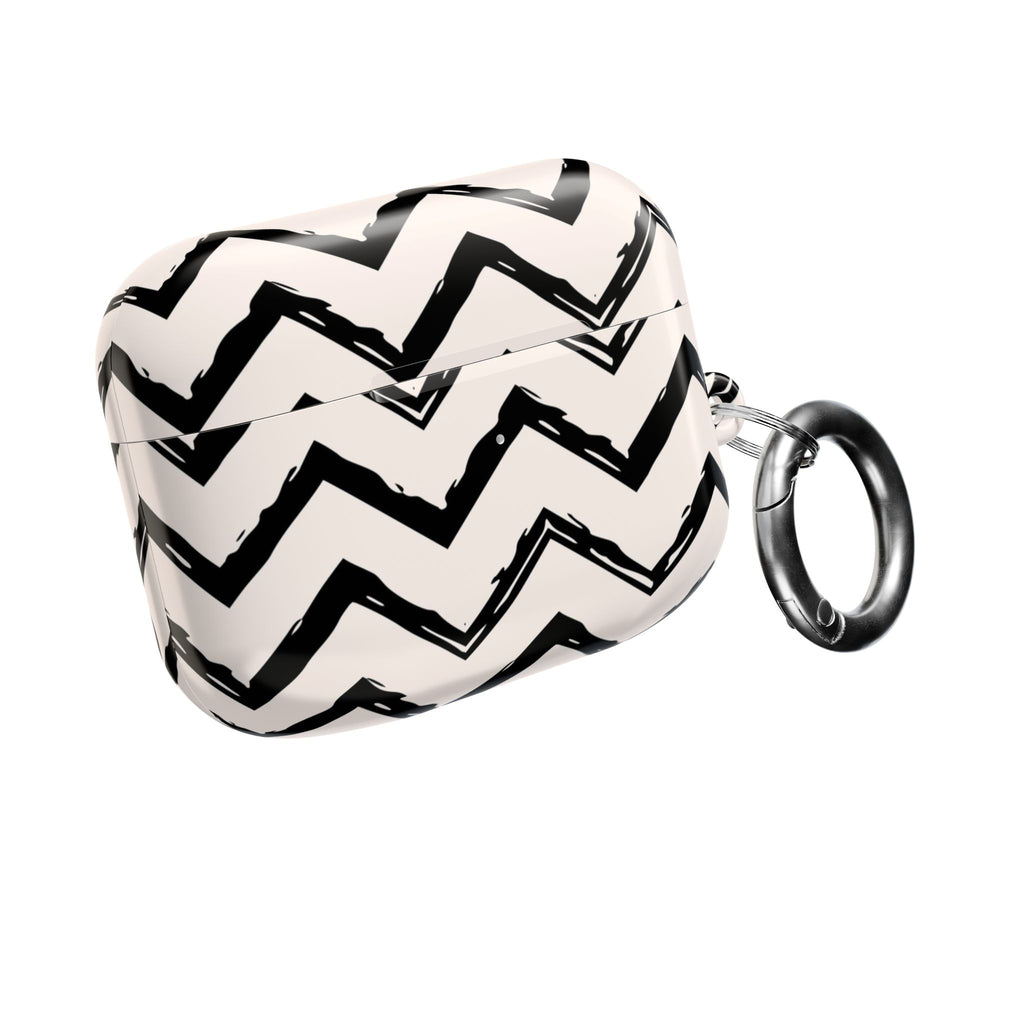 Zig Zag Edit | Black & Cream Chevron AirPods Case
