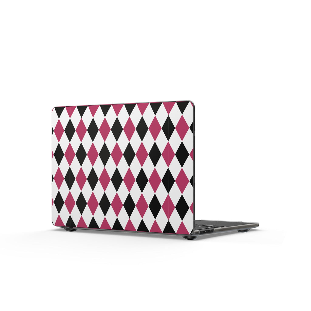Harlequin Rosé | Pink & Black Diamond Print Laptop Sleeve