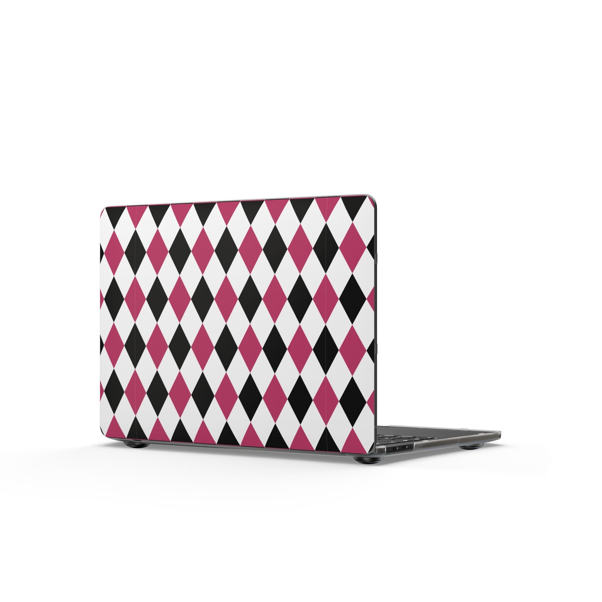 Harlequin Rosé | Pink & Black Diamond Print Laptop Sleeve