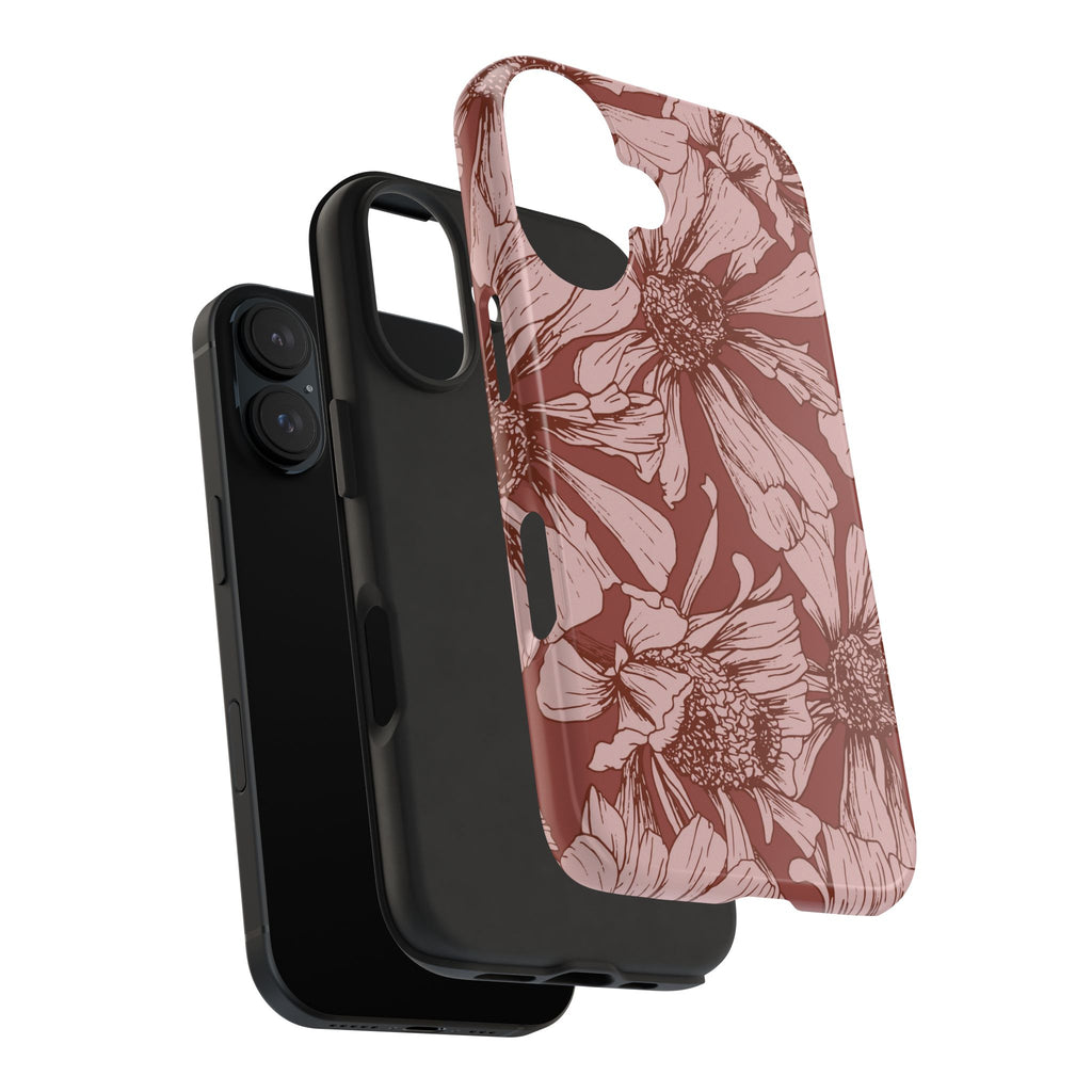 Pressed Bloom | Mocha Floral Sketch Phone Case