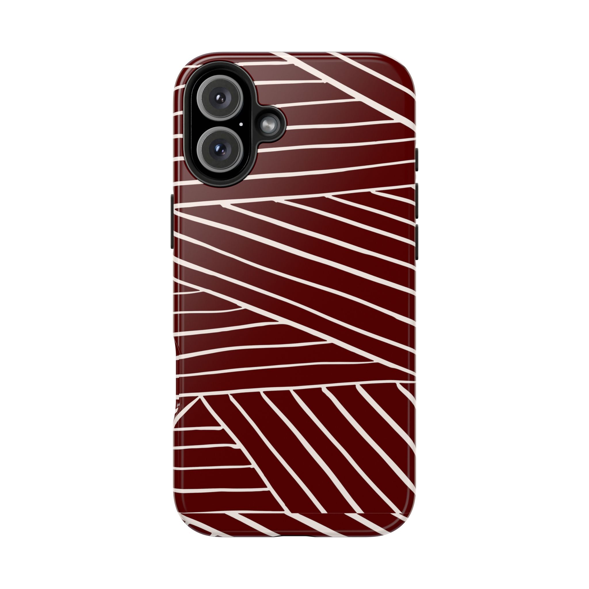 Crimson Form | Burgundy Abstract Stripe Phone Case