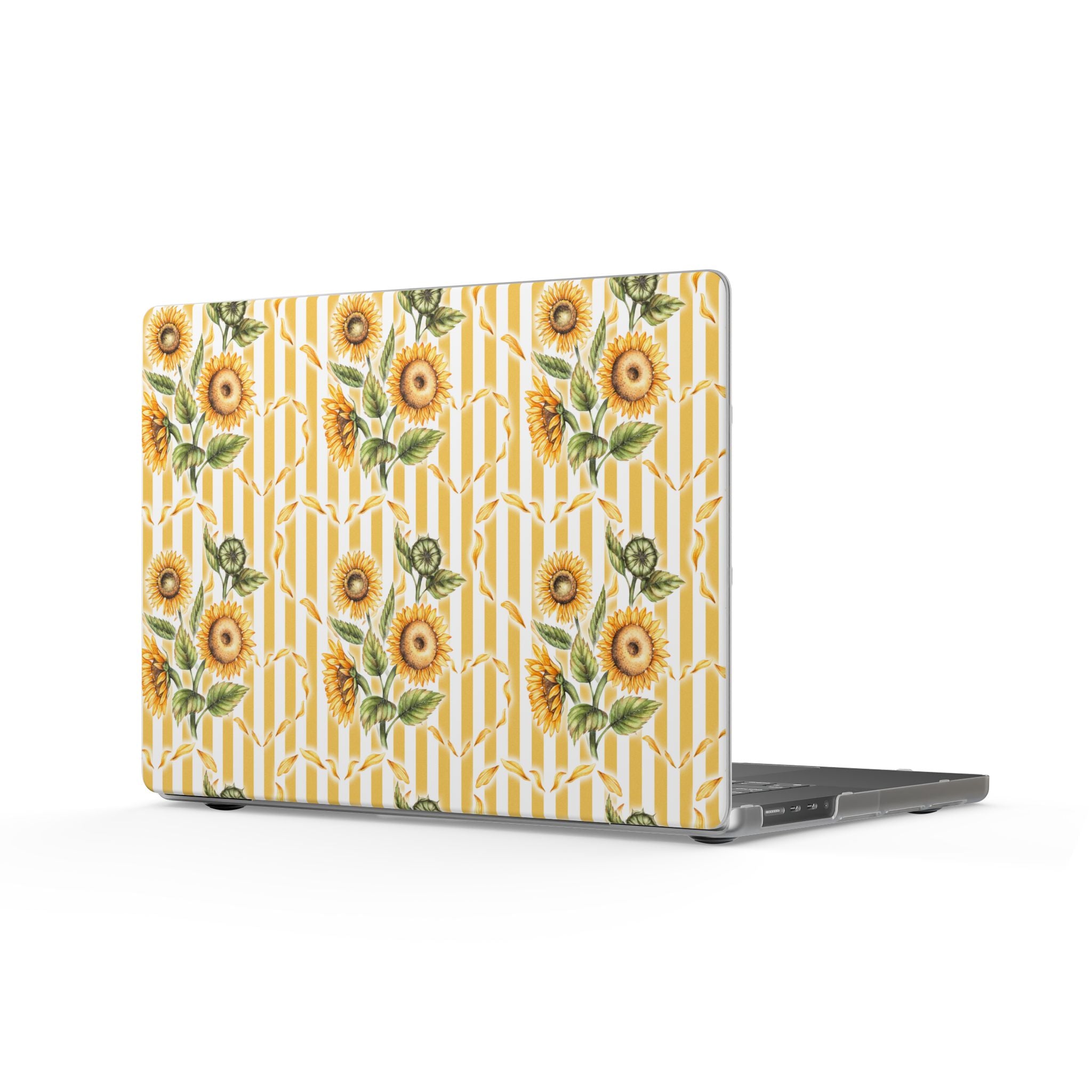 Golden Bloom | Sunflower Stripe Print Laptop Sleeve