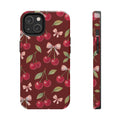 Cherry Kiss | Cherry Bow Print Tough Phone Case