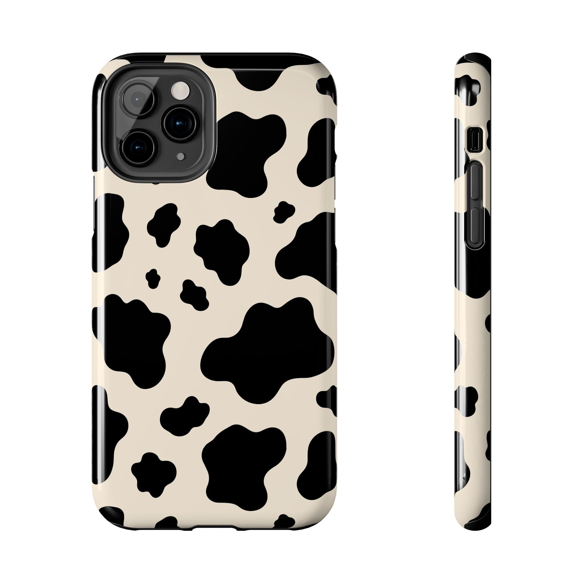 Cream Cow | Black & Cream Cow Print Phone Case
