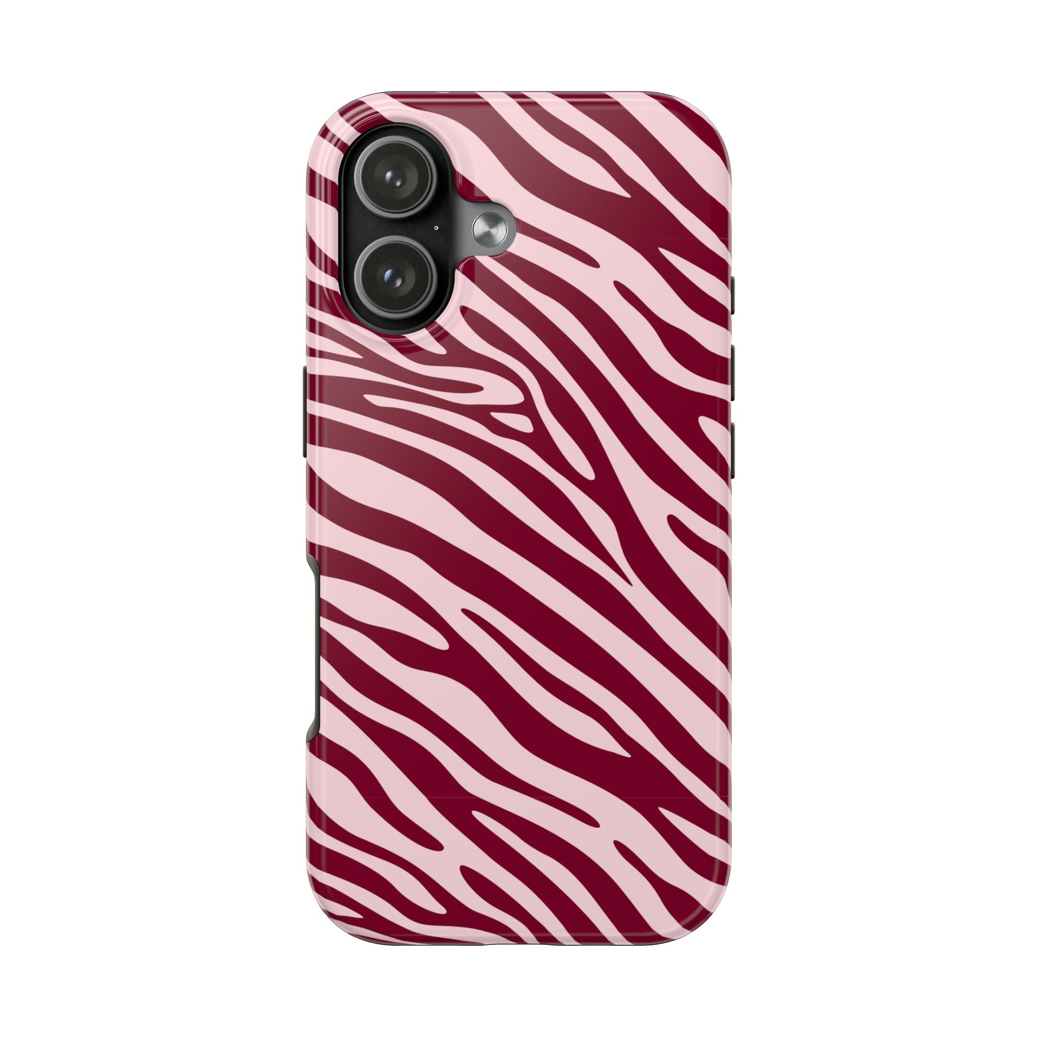 Velvet Zebra | Burgundy Zebra Print Tough Phone Case