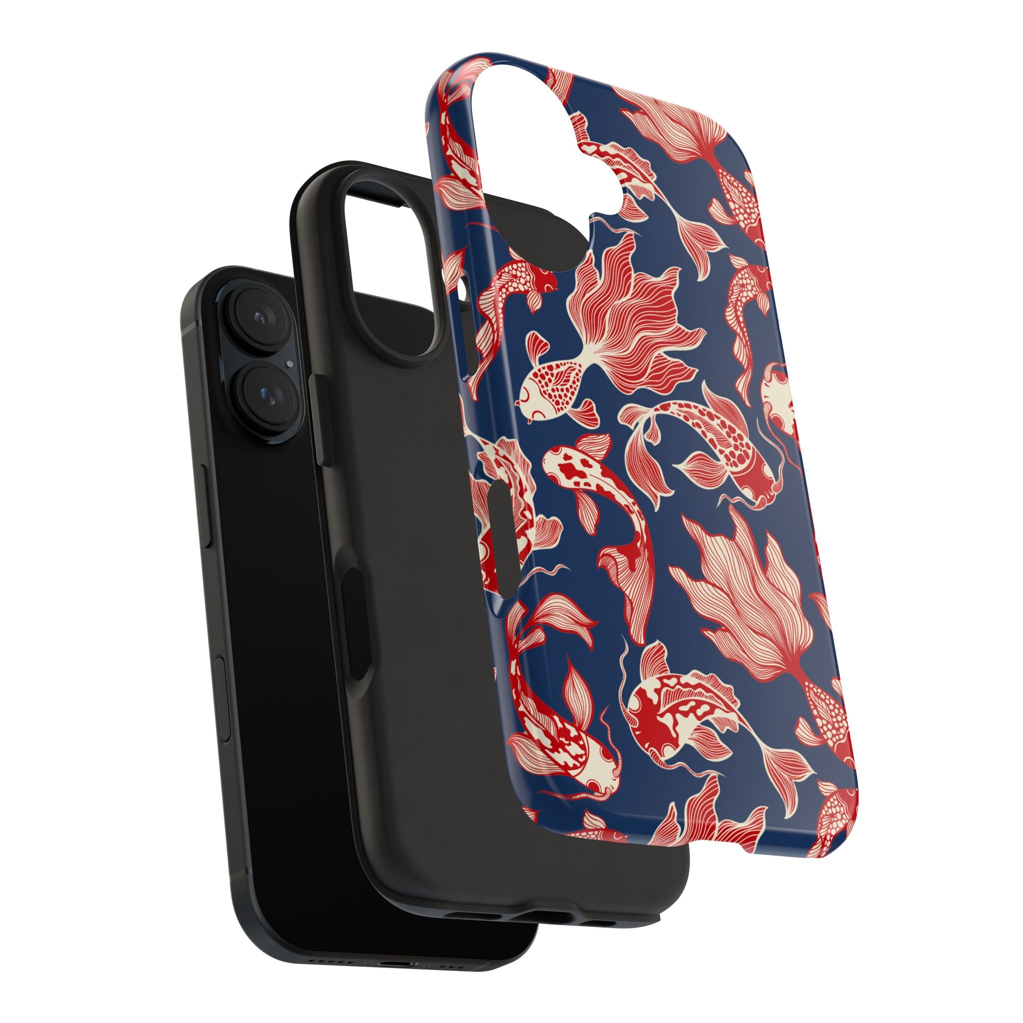 Maroon & Blush Striped Tough Phone Case — Durable Protective iPhone Cover