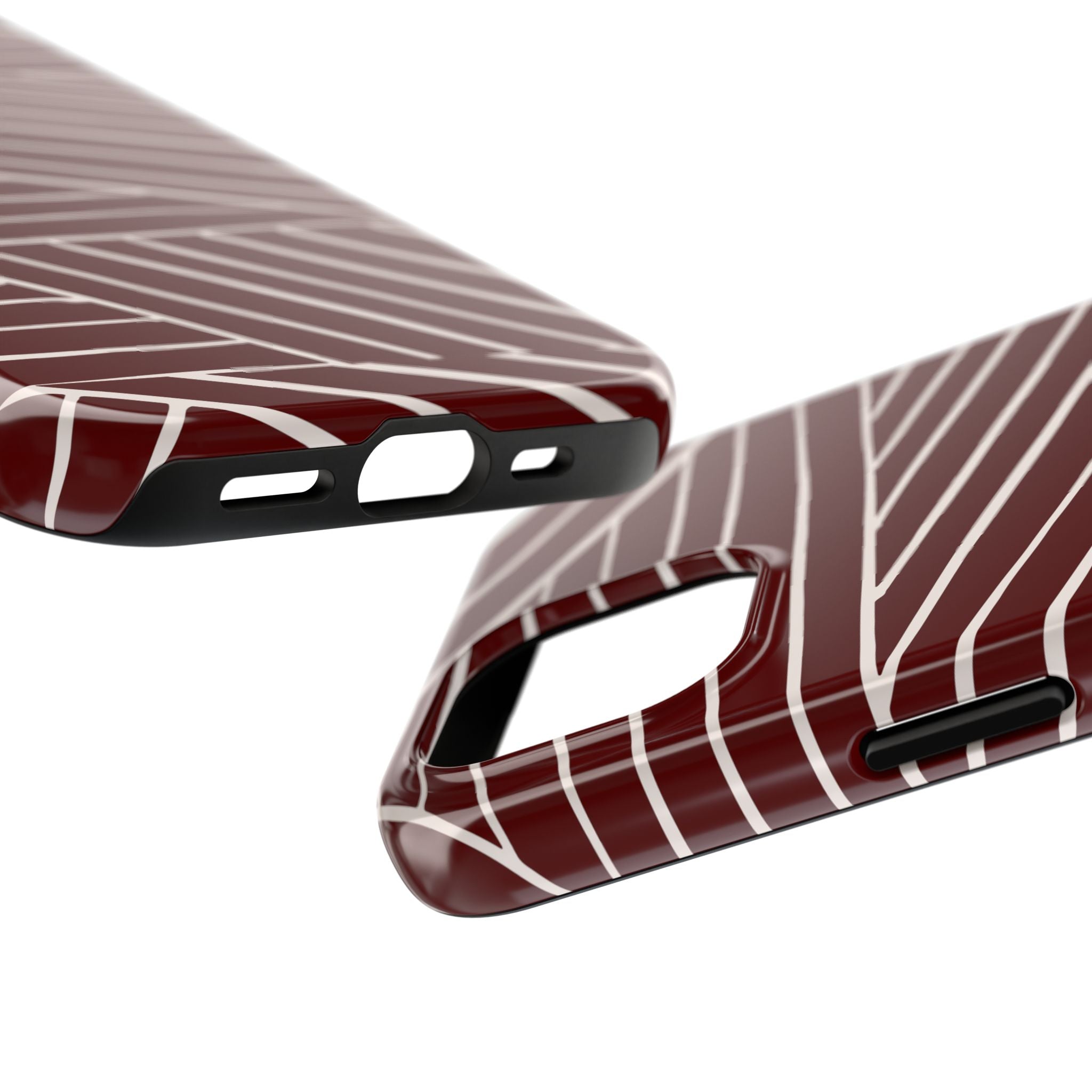 Crimson Form | Burgundy Abstract Stripe Phone Case