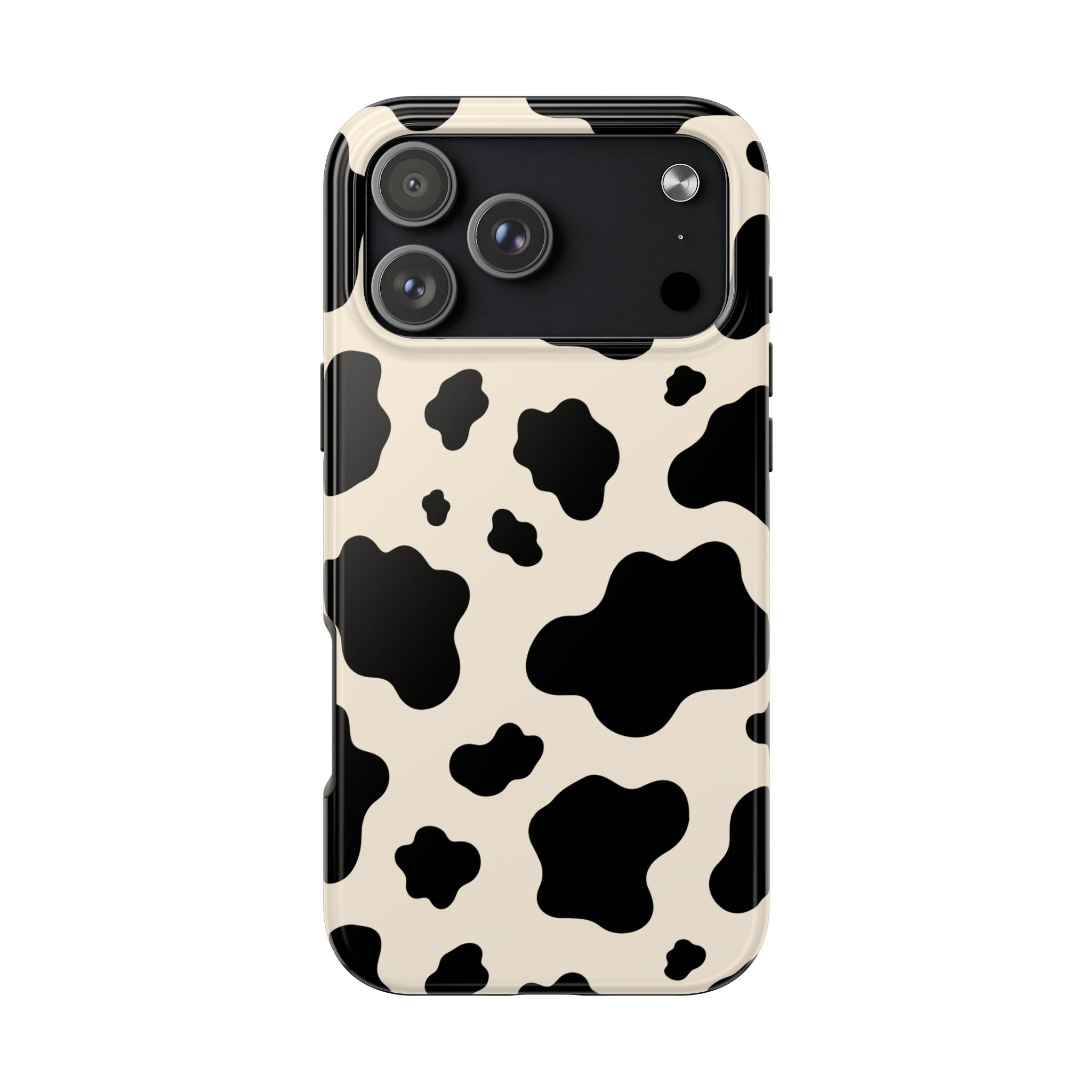 Cream Cow | Black & Cream Cow Print Phone Case
