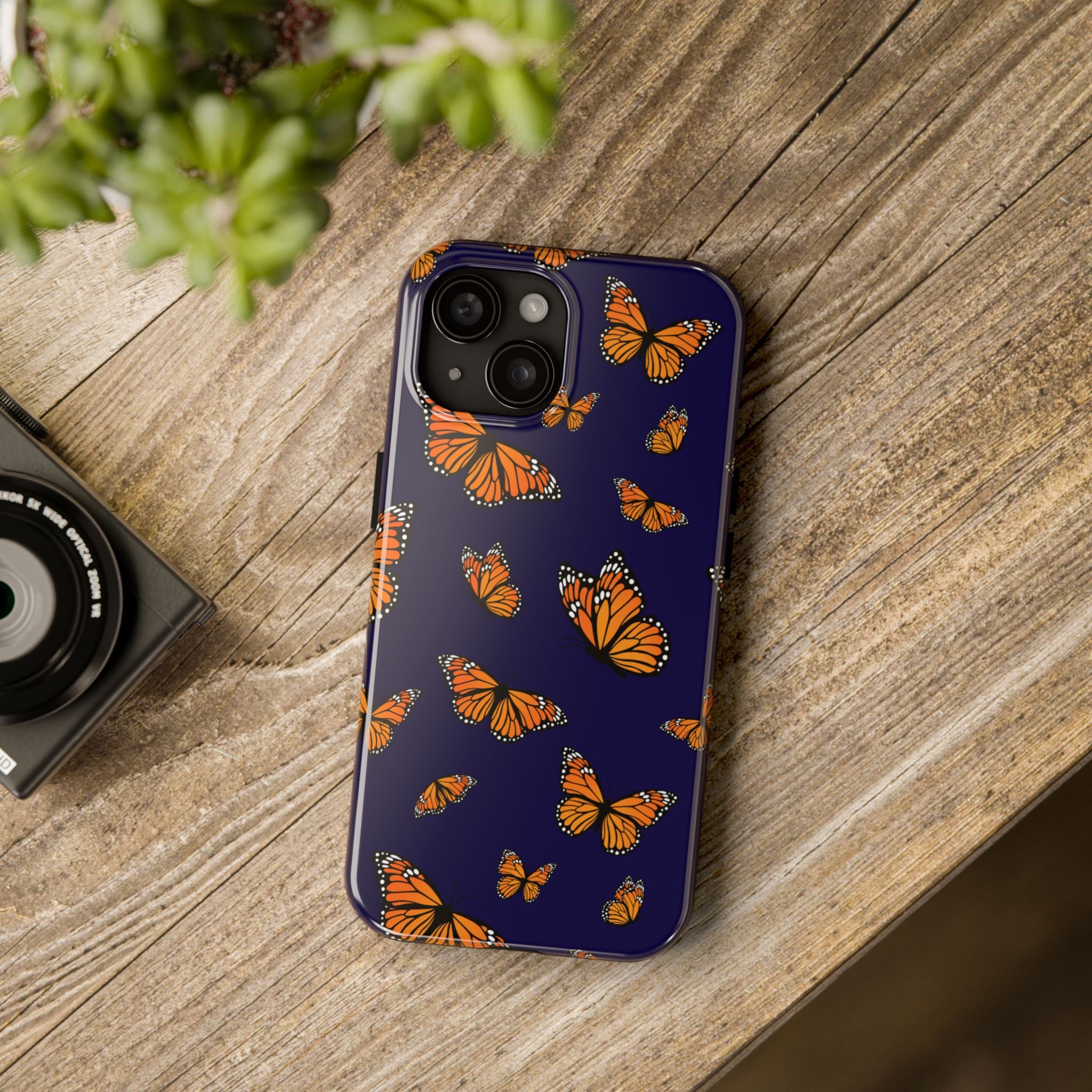 Maroon & Blush Striped Tough Phone Case — Durable Protective iPhone Cover