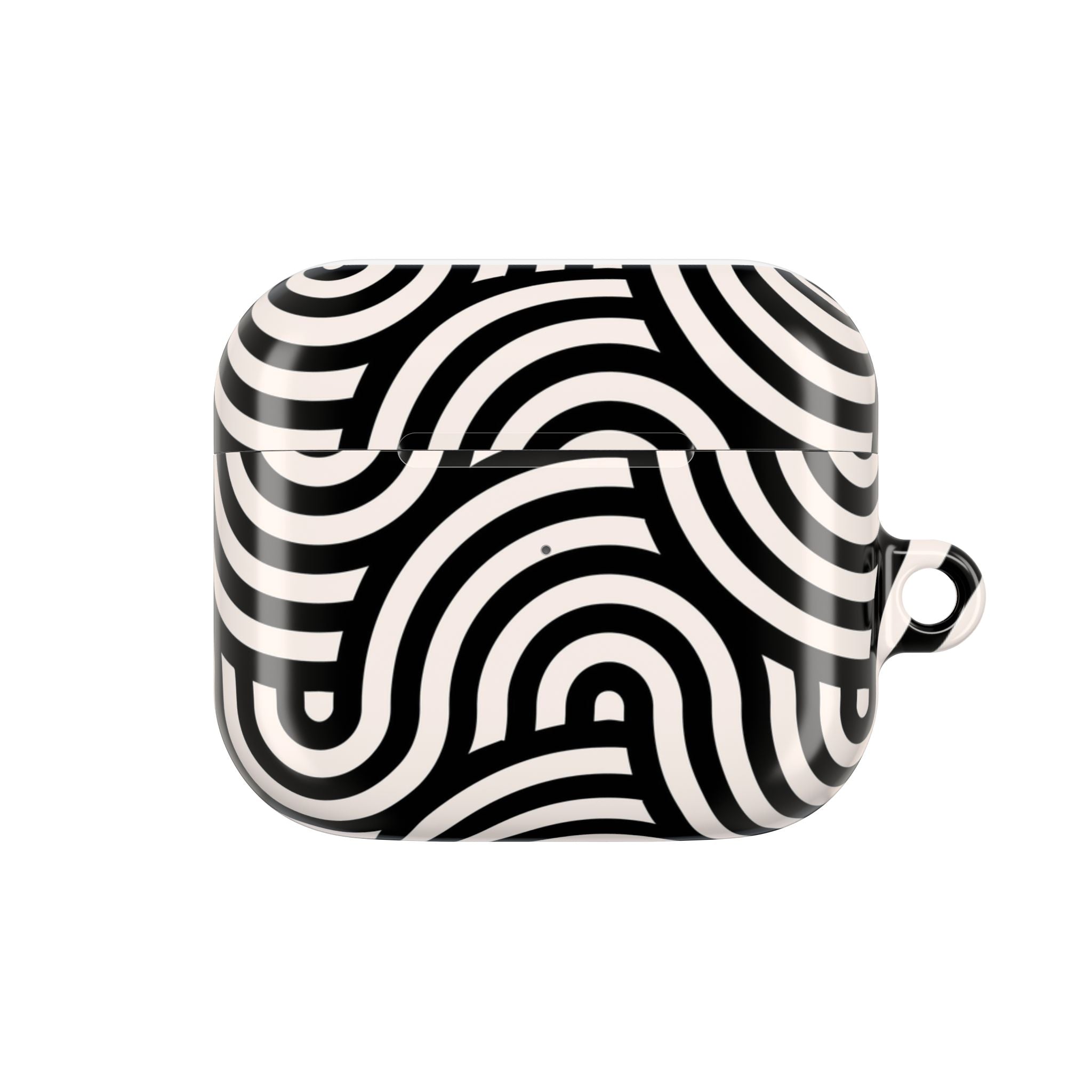 Noir Wave | Black & Cream Retro Curve AirPods Case