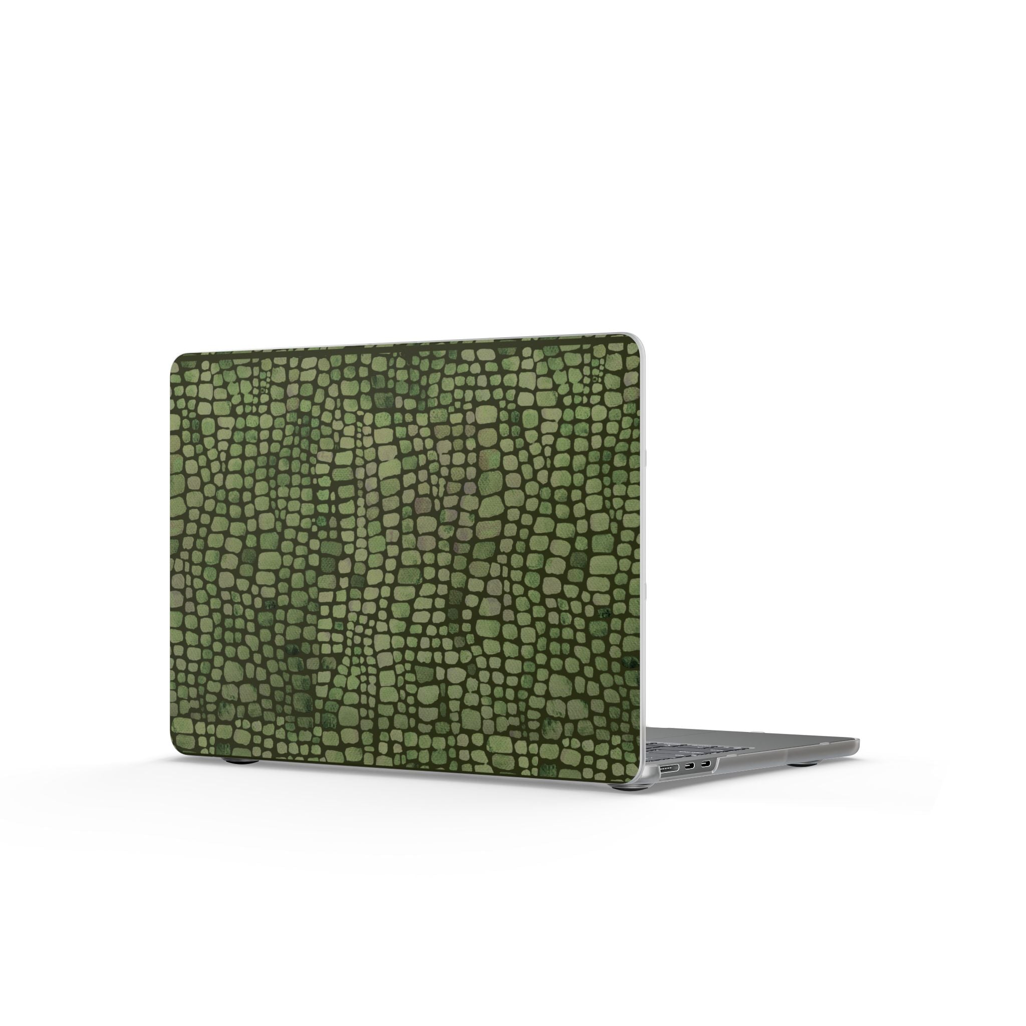Olive Emboss | Olive & Sage Snakeskin Print Laptop Sleeve