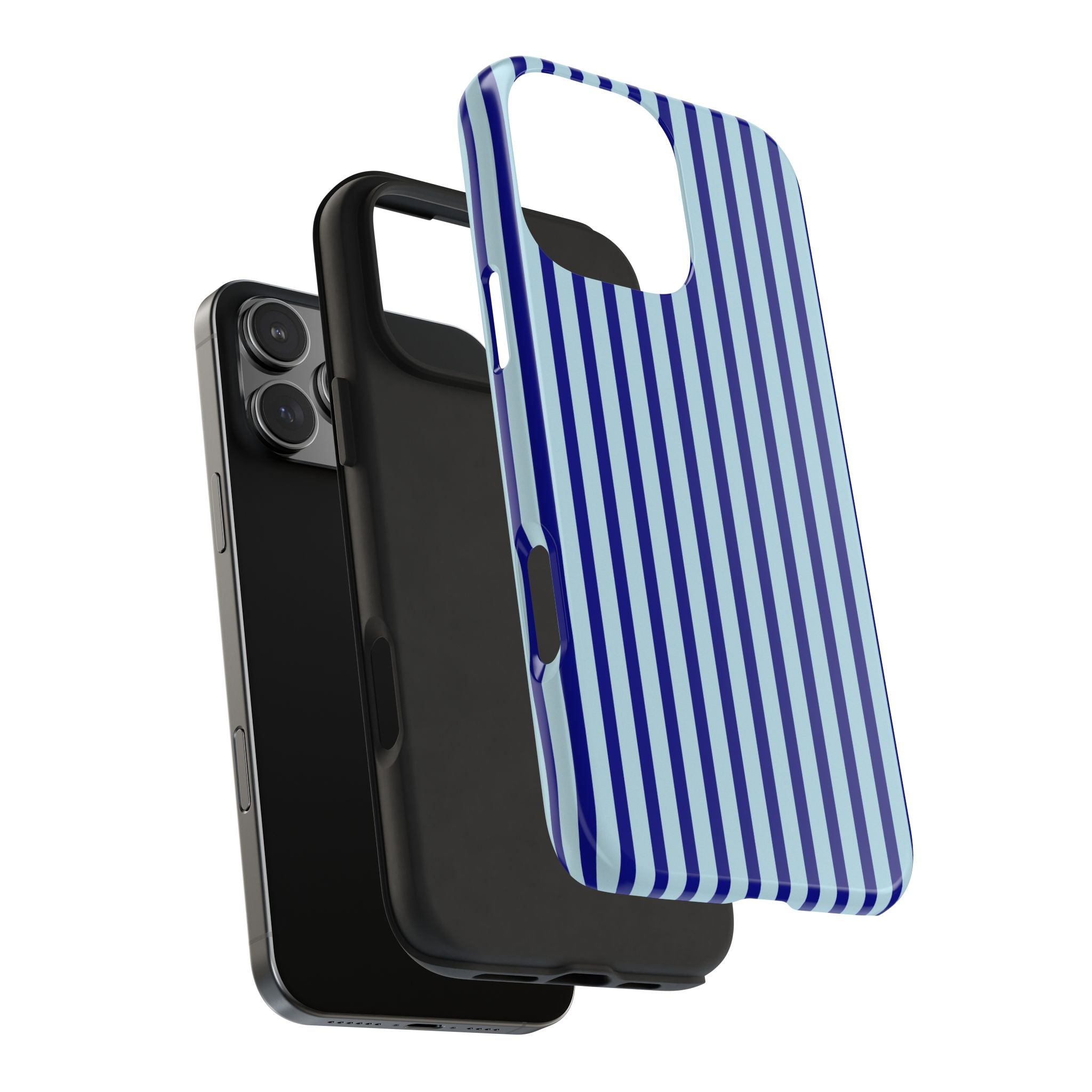 Maroon & Blush Striped Tough Phone Case — Durable Protective iPhone Cover