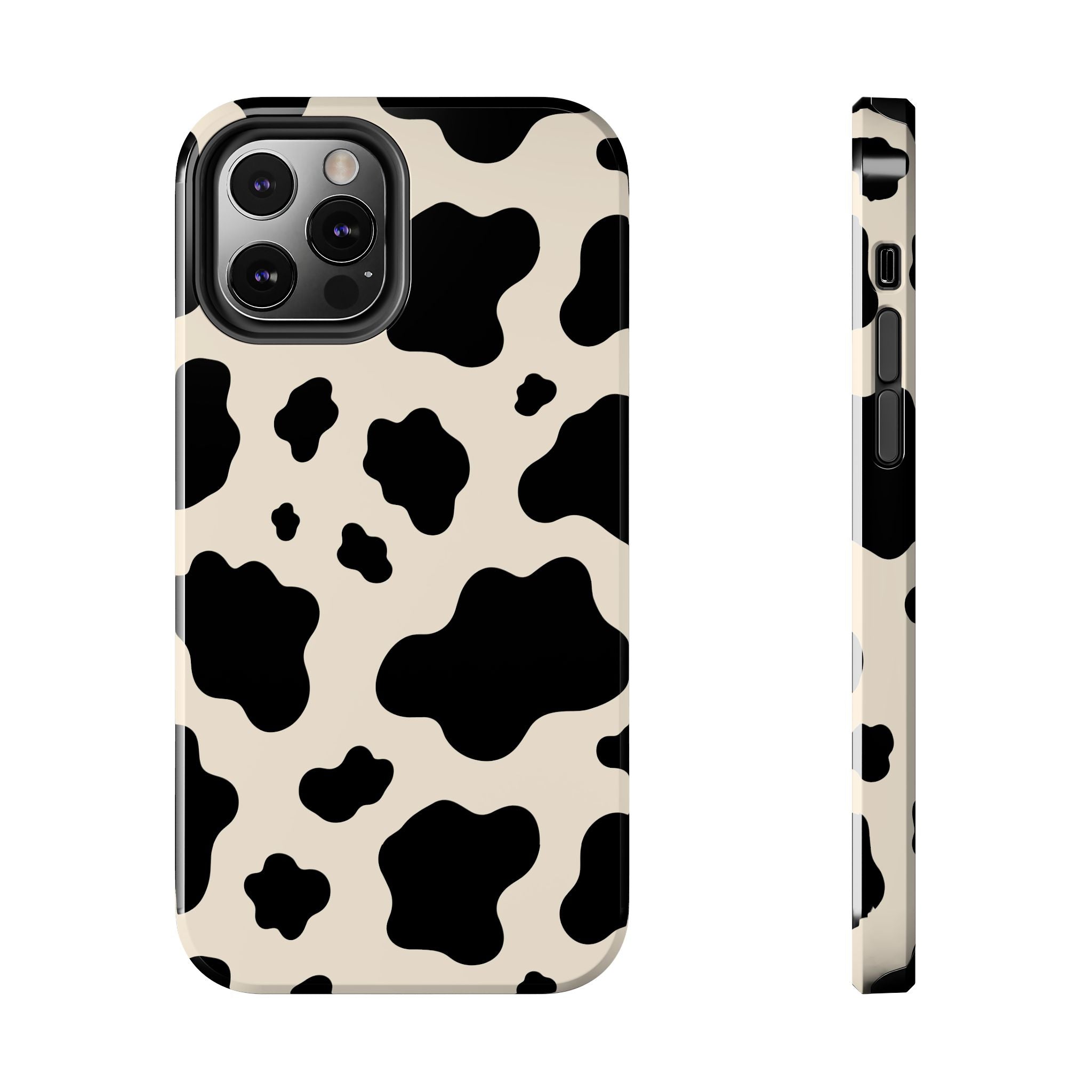 Cream Cow | Black & Cream Cow Print Phone Case