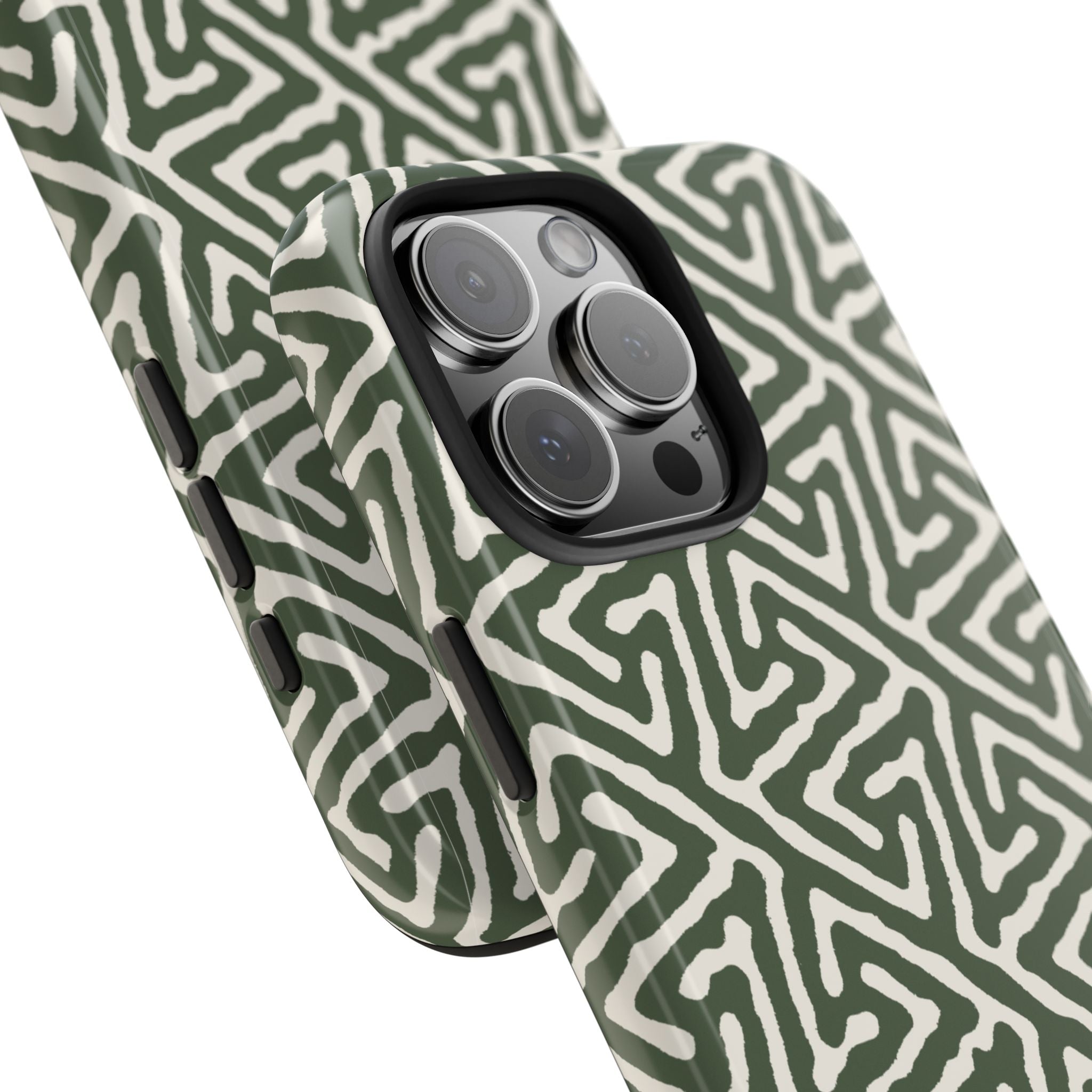 Olive Maze | Sage Geometric Line Phone Case