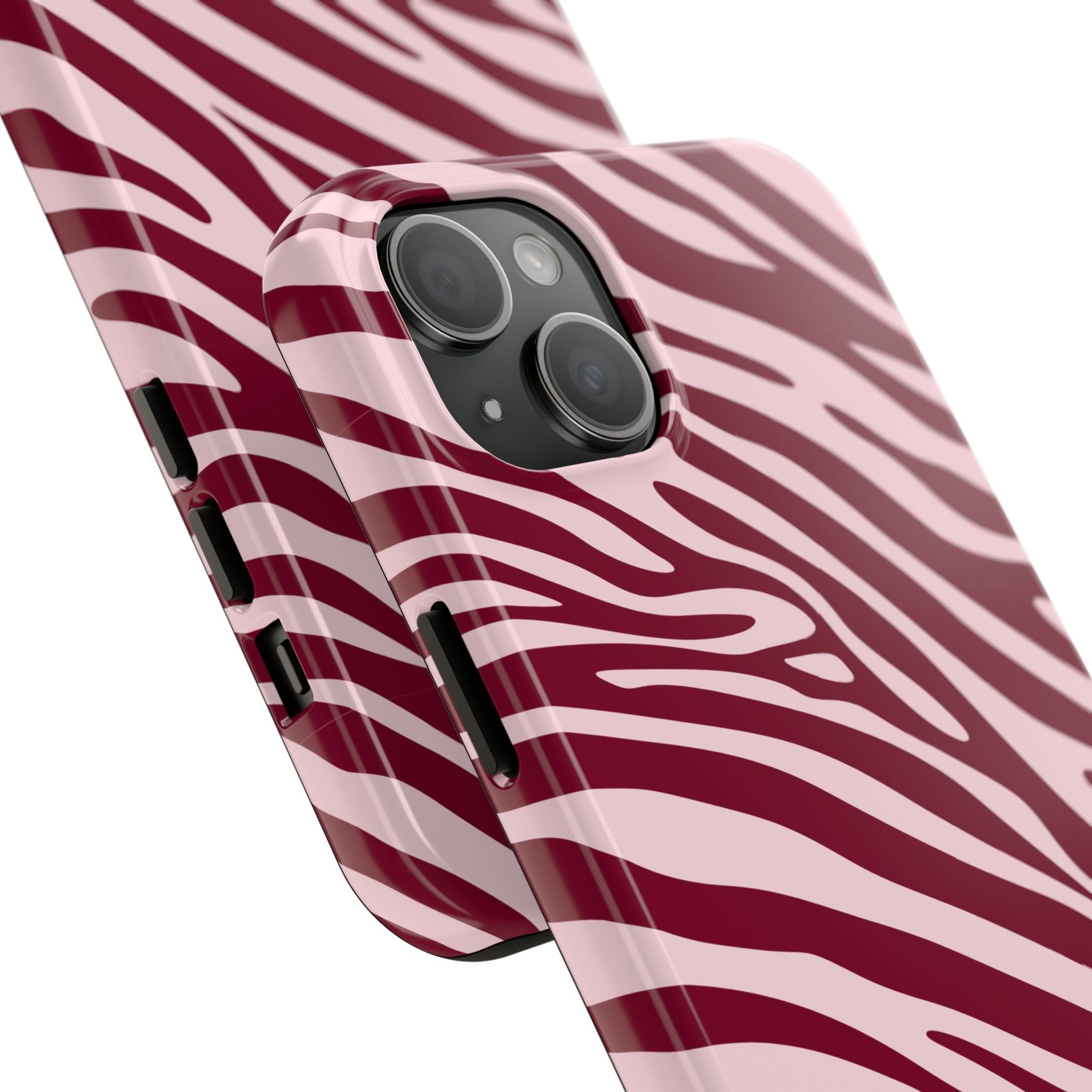 Velvet Zebra | Burgundy Zebra Print Tough Phone Case
