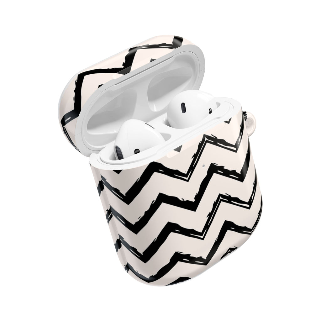 Zig Zag Edit | Black & Cream Chevron AirPods Case