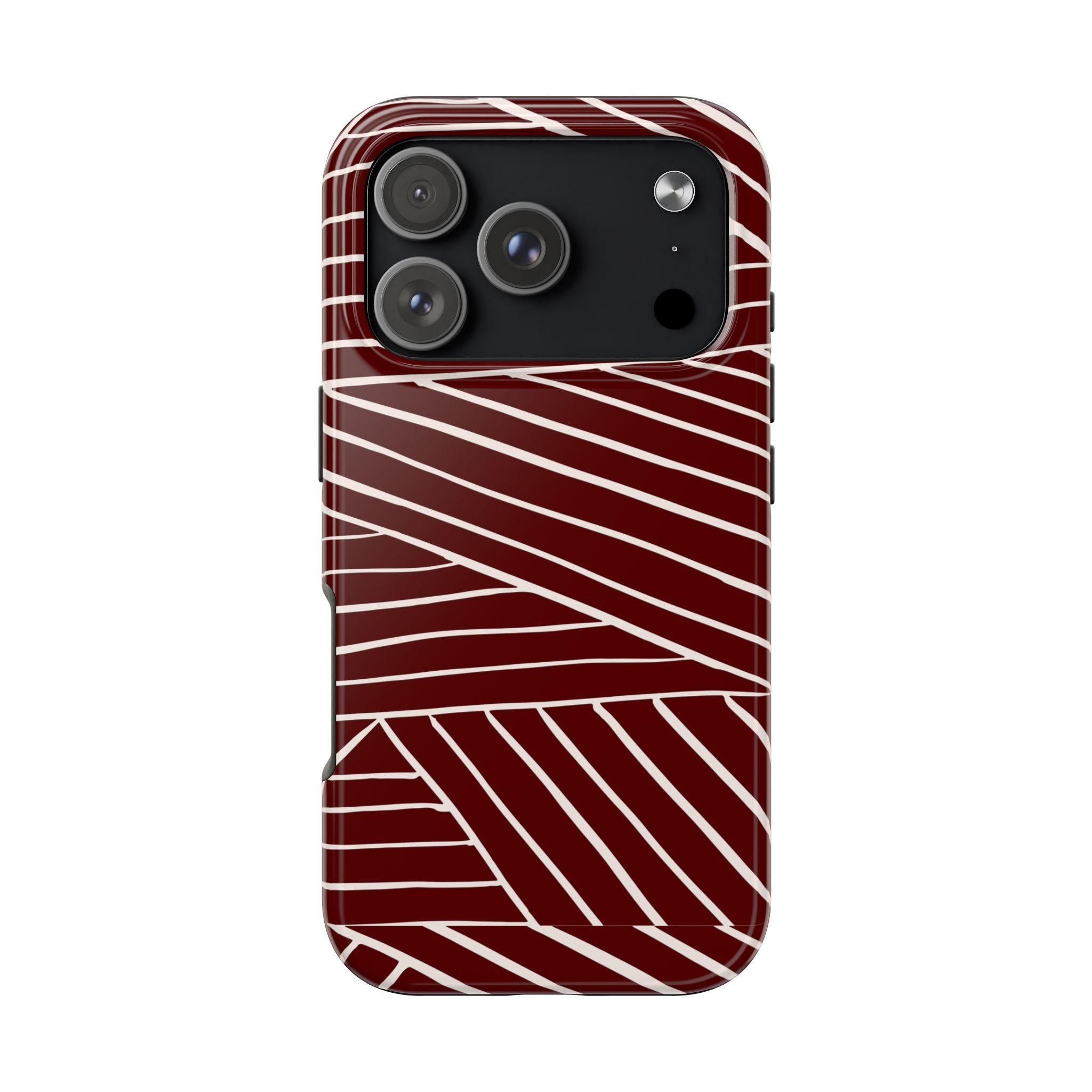 Crimson Form | Burgundy Abstract Stripe Phone Case