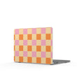 Sunwash Check | Peach, Pink & Orange Grid Laptop Sleeve
