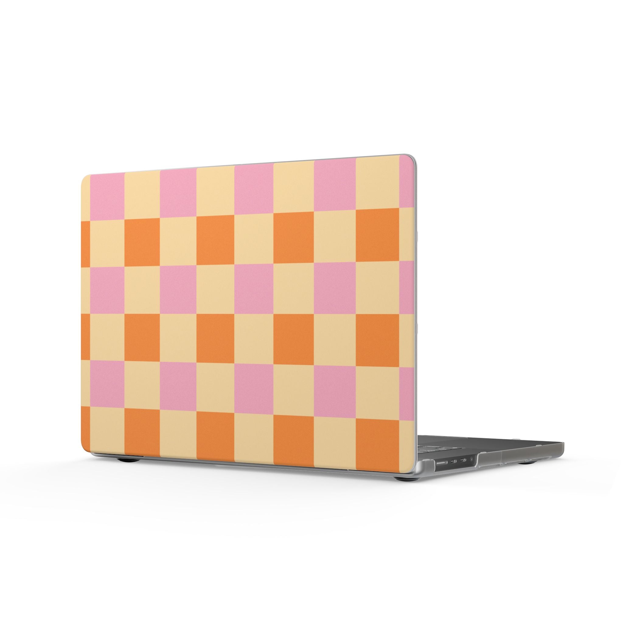 Sunwash Check | Peach, Pink & Orange Grid Laptop Sleeve