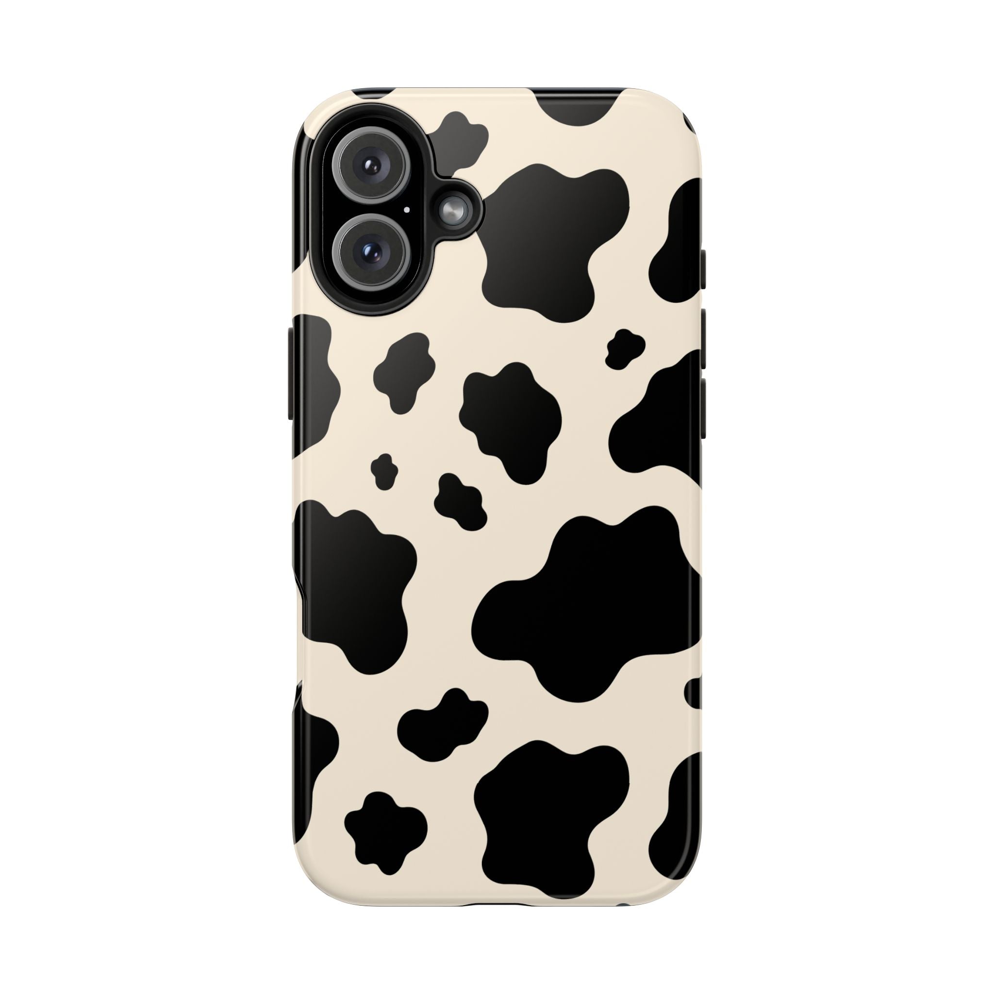 Cream Cow | Black & Cream Cow Print Phone Case