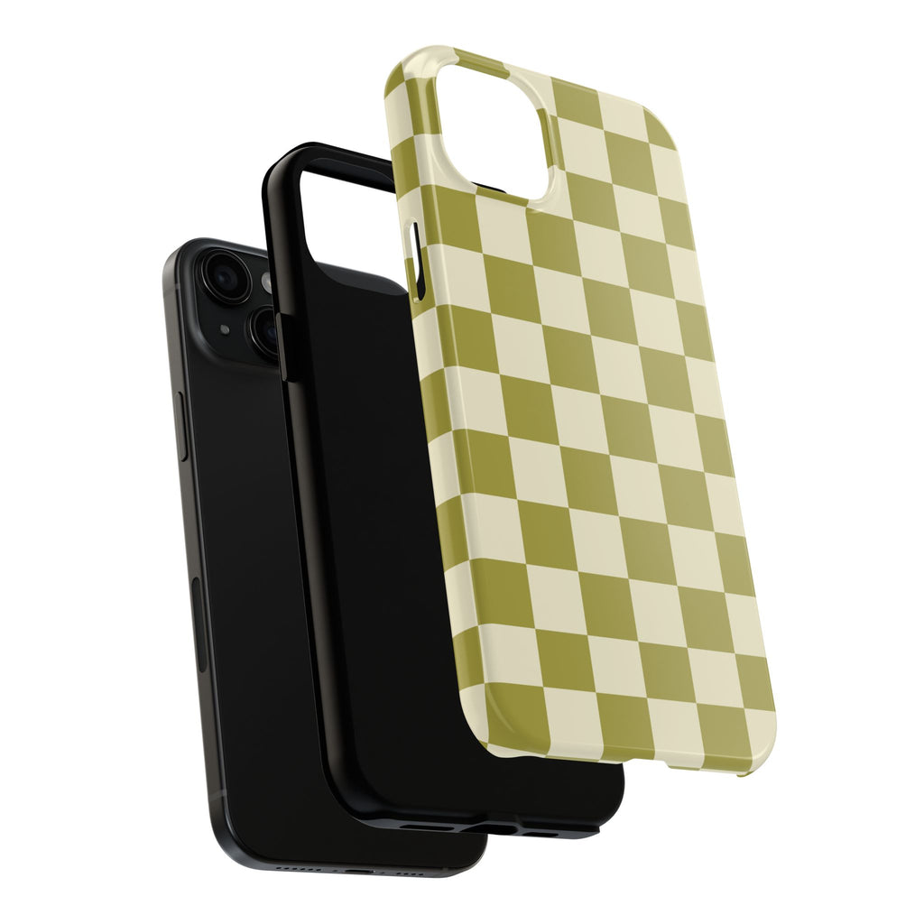 Maroon & Blush Striped Tough Phone Case — Durable Protective iPhone Cover