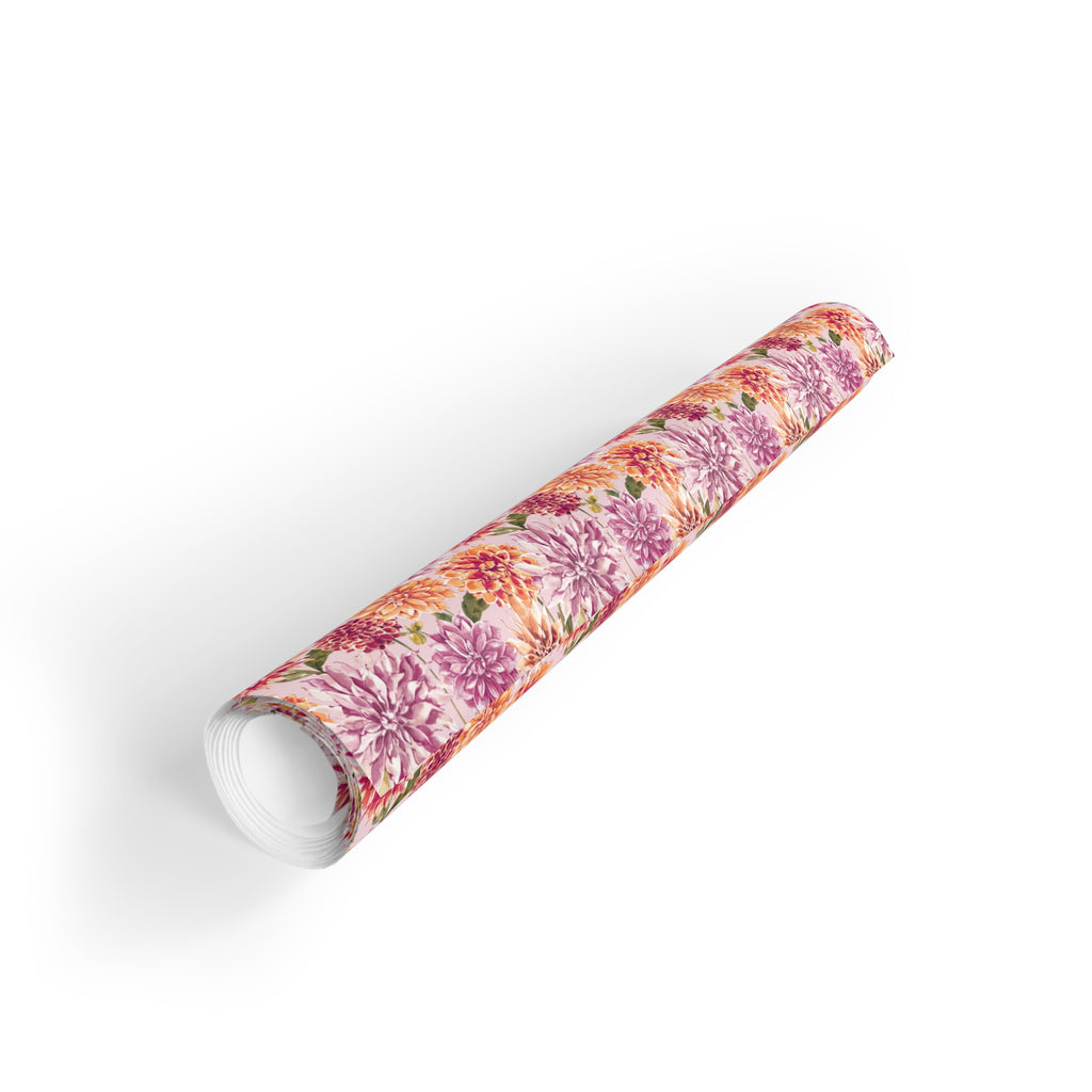 Petal Devotion | Blush Dahlia Floral Wrapping Paper