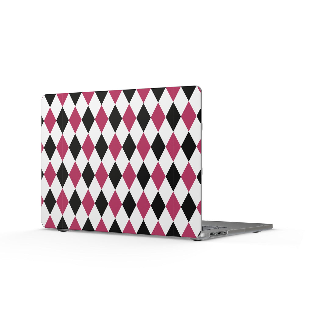 Harlequin Rosé | Pink & Black Diamond Print Laptop Sleeve