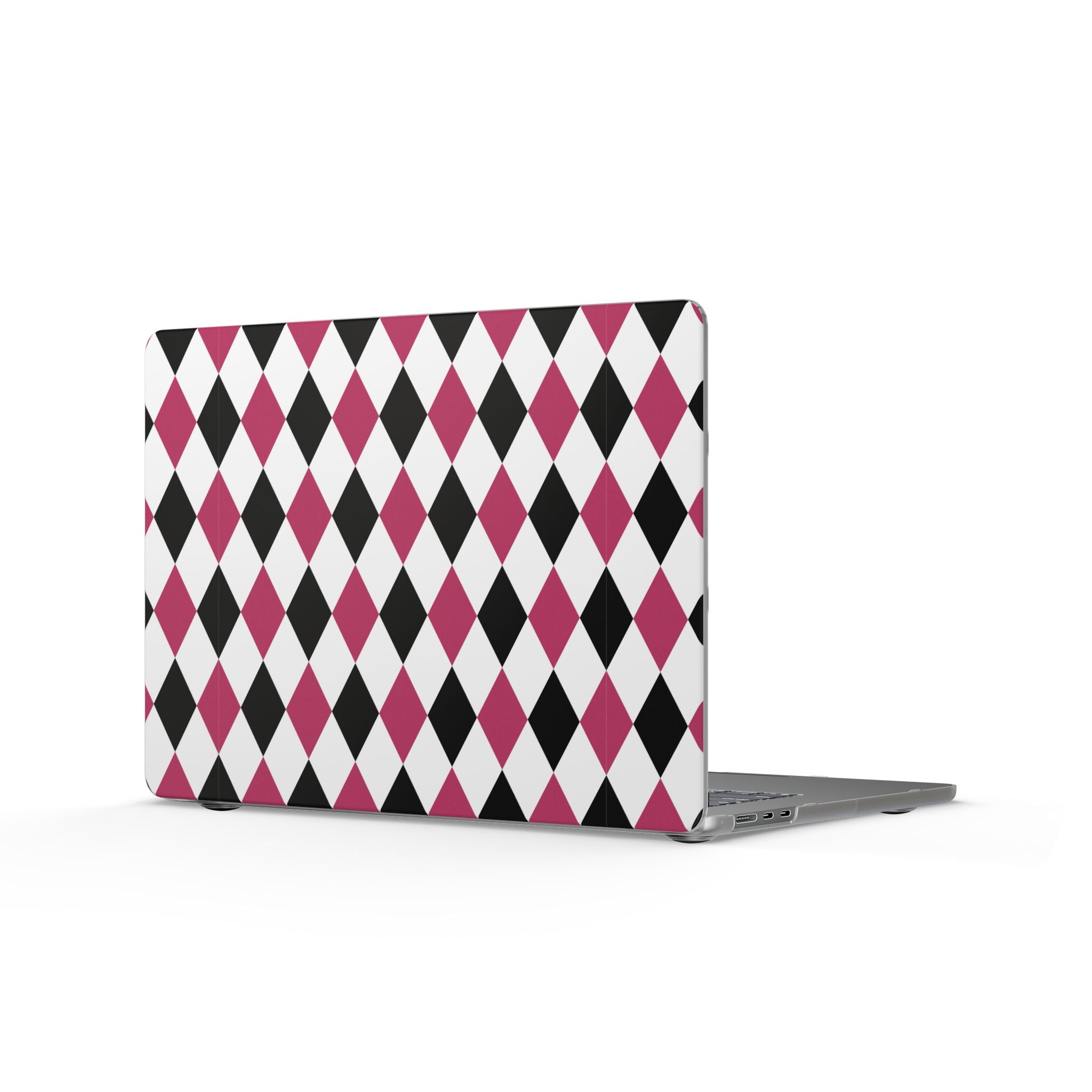 Harlequin Rosé | Pink & Black Diamond Print Laptop Sleeve