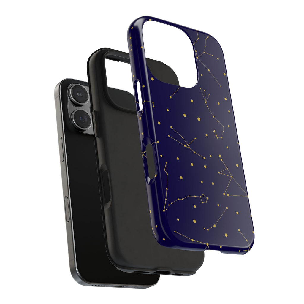 Maroon & Blush Striped Tough Phone Case — Durable Protective iPhone Cover