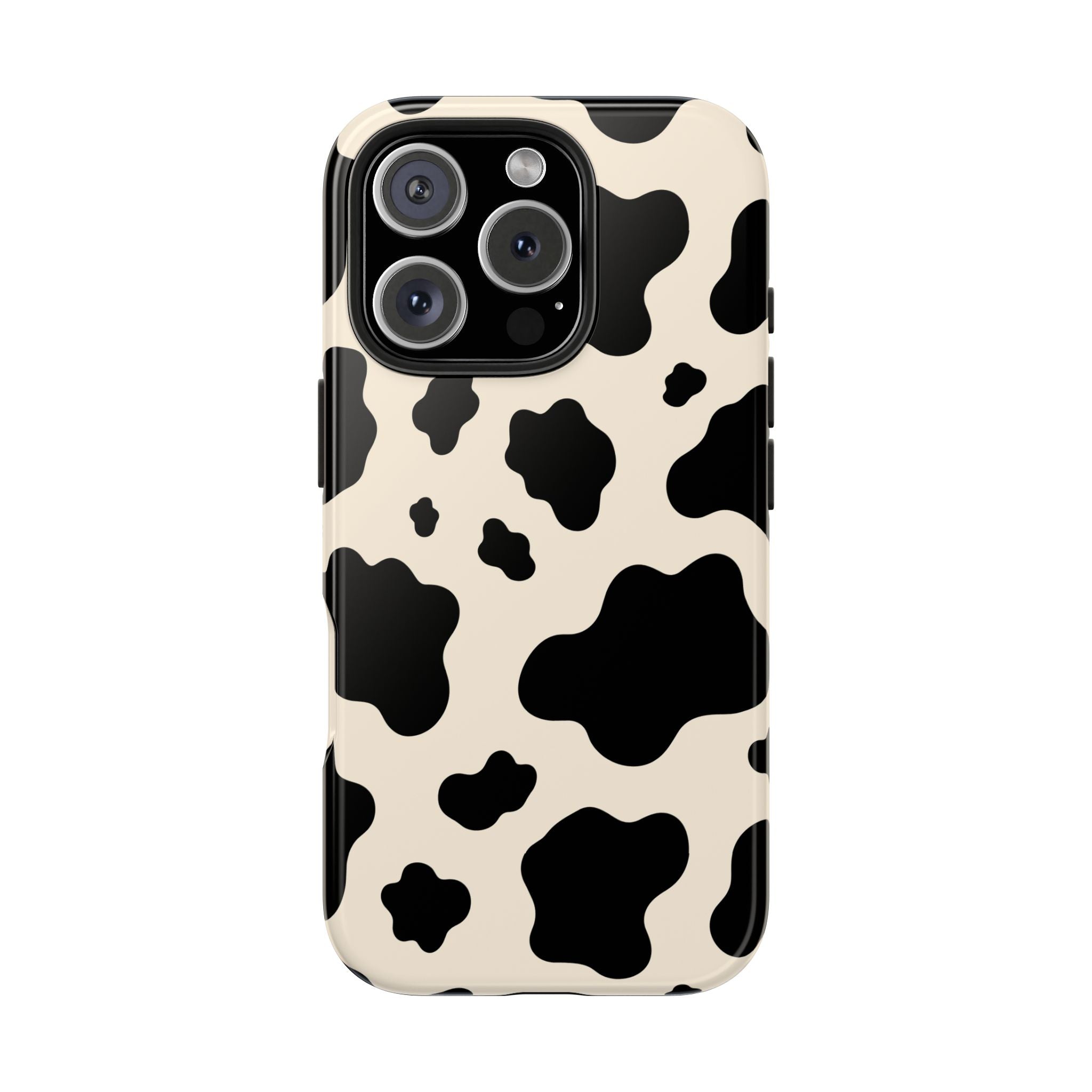 Cream Cow | Black & Cream Cow Print Phone Case