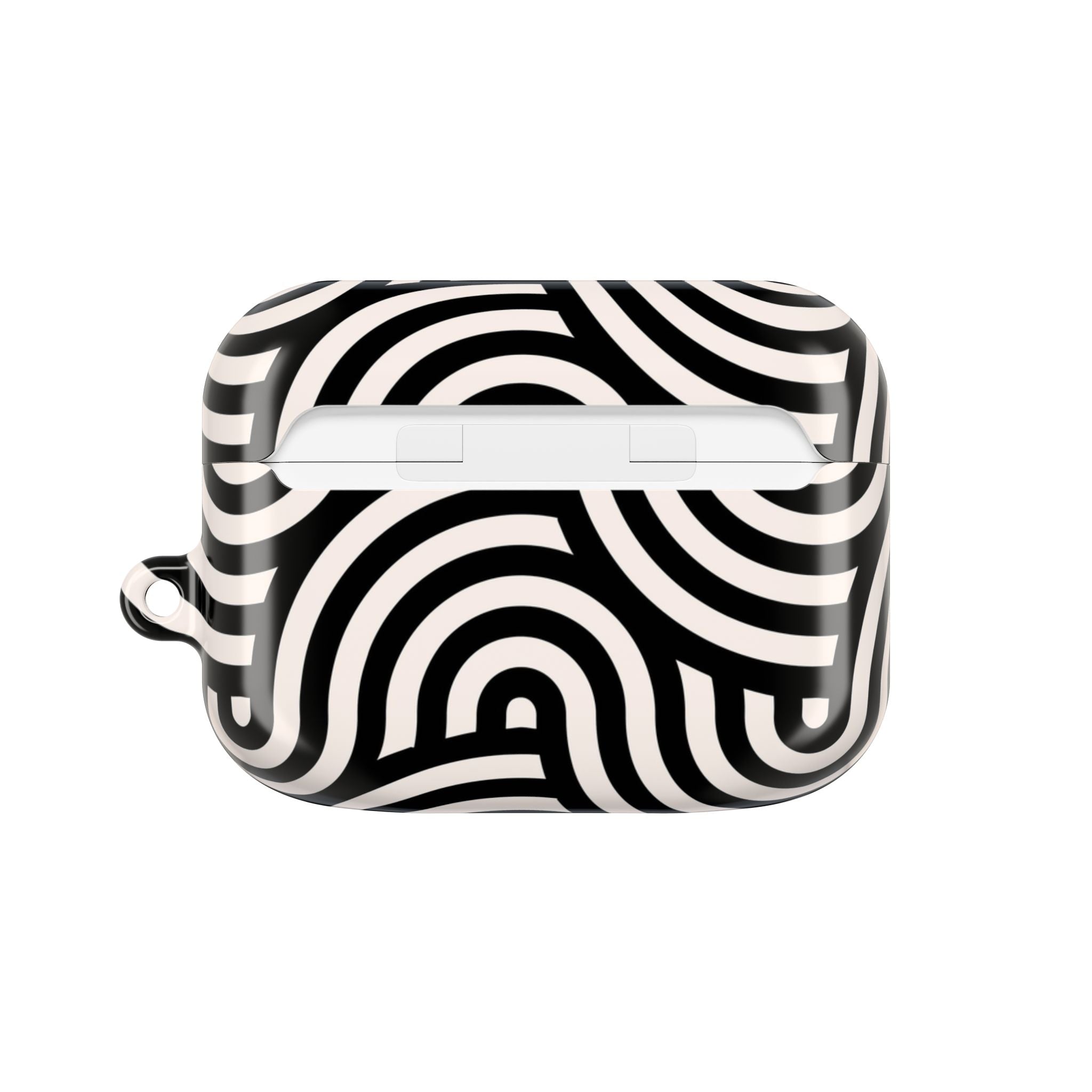 Noir Wave | Black & Cream Retro Curve AirPods Case