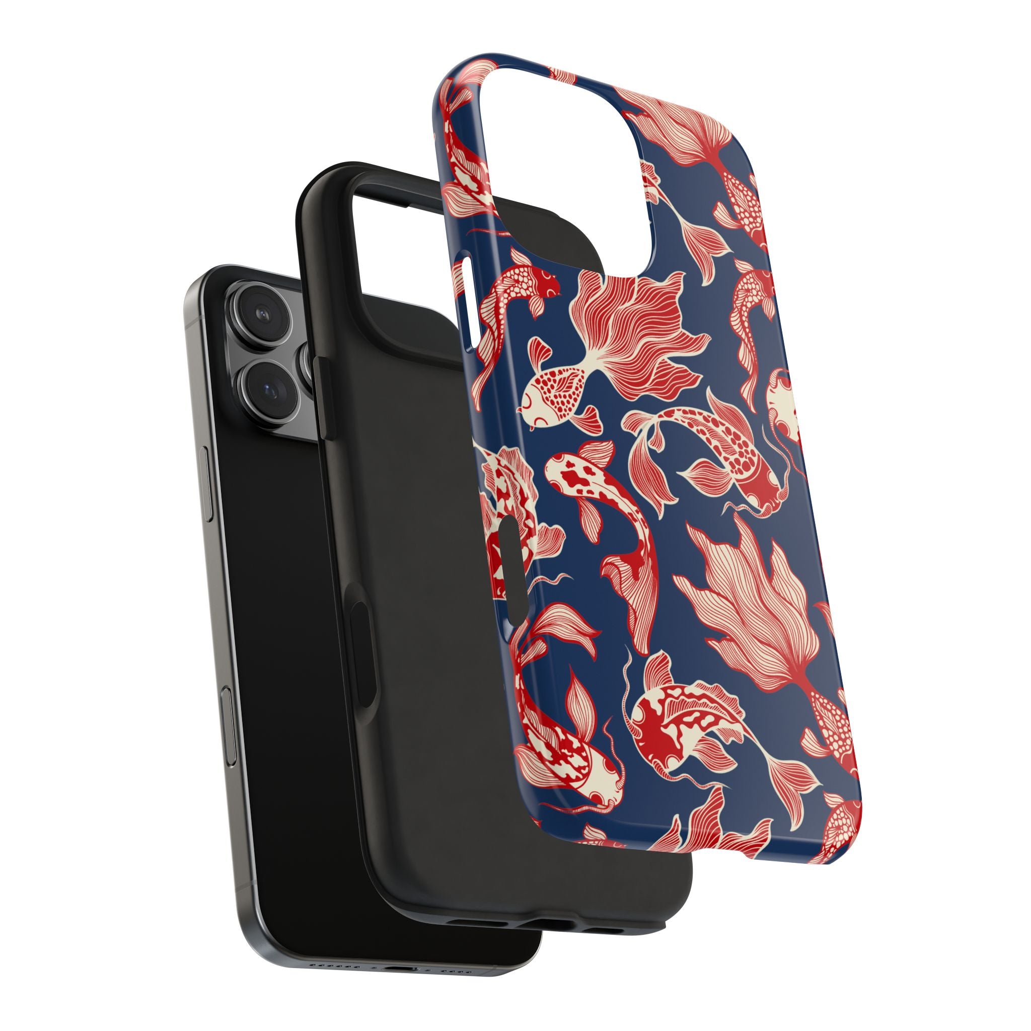 Maroon & Blush Striped Tough Phone Case — Durable Protective iPhone Cover