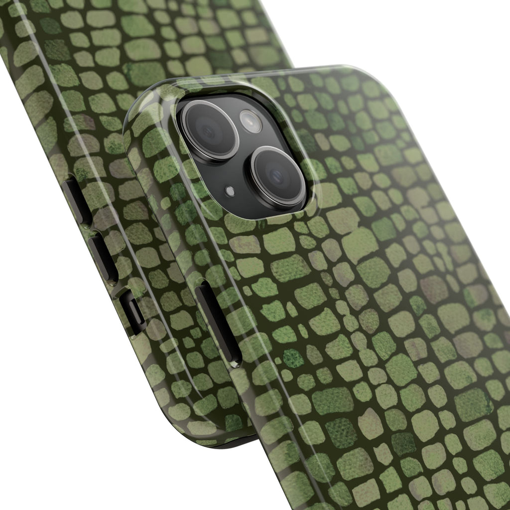 Olive Emboss | Olive & Sage Snakeskin Print Phone Case