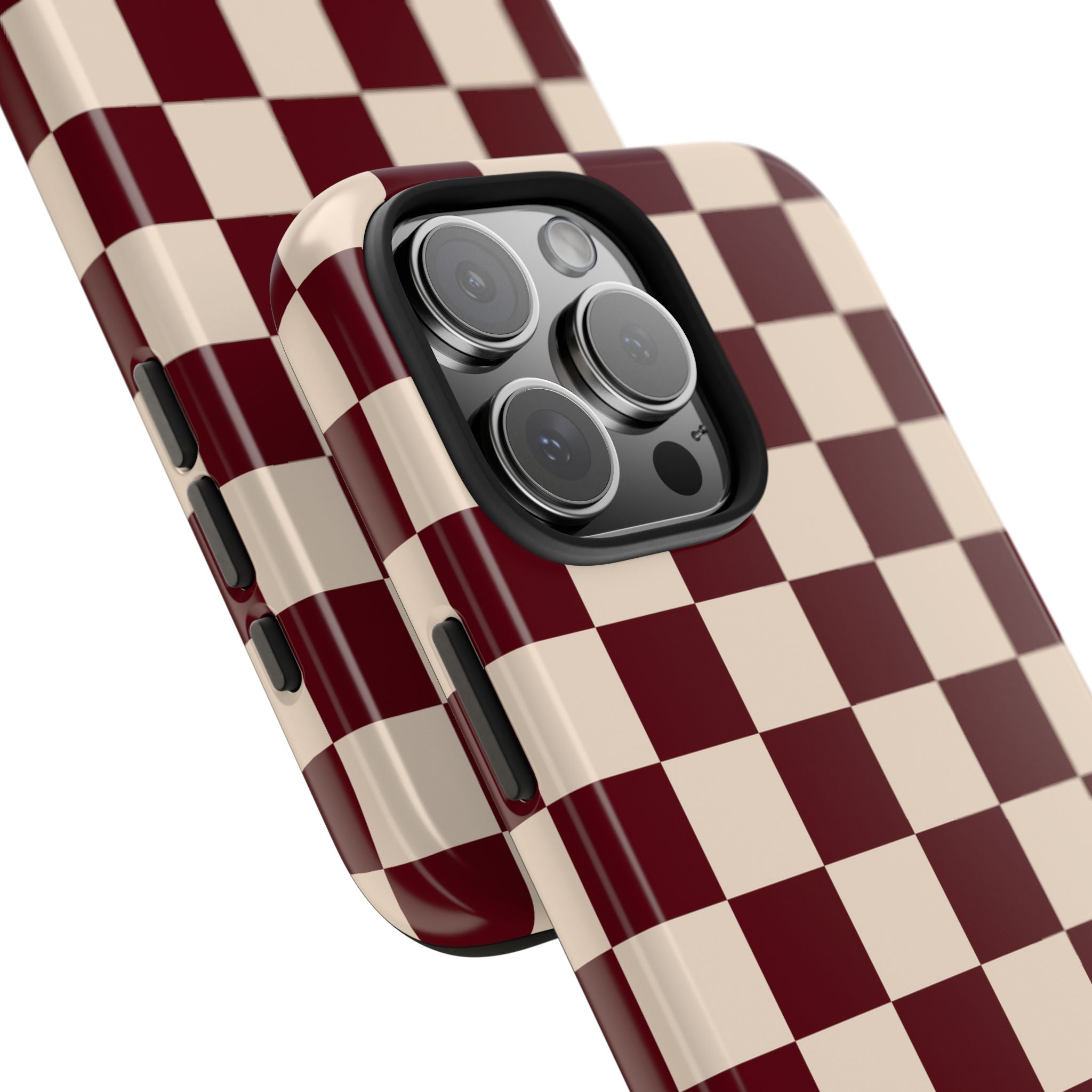Parlor Check | Burgundy & Cream Checker Phone Case