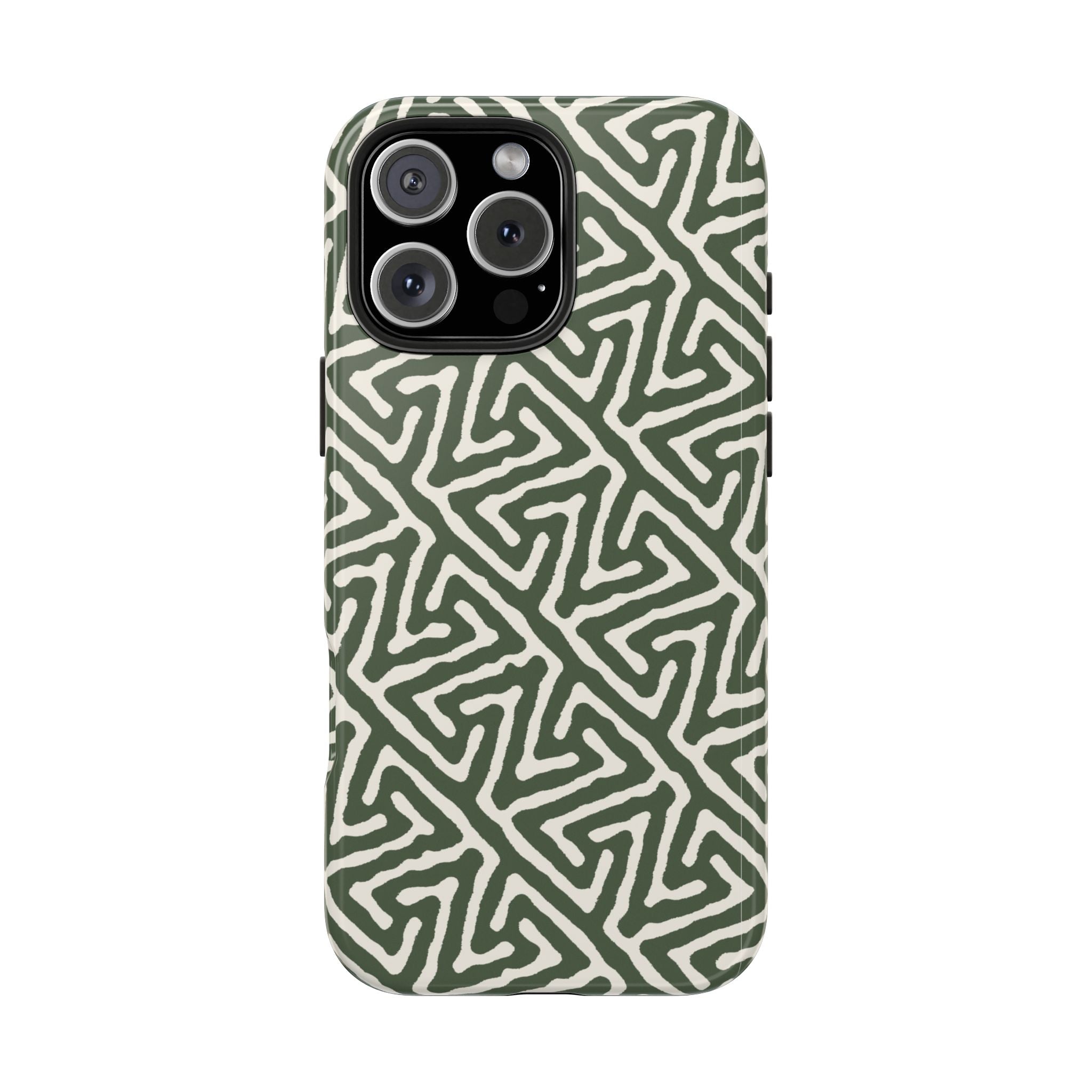 Olive Maze | Sage Geometric Line Phone Case