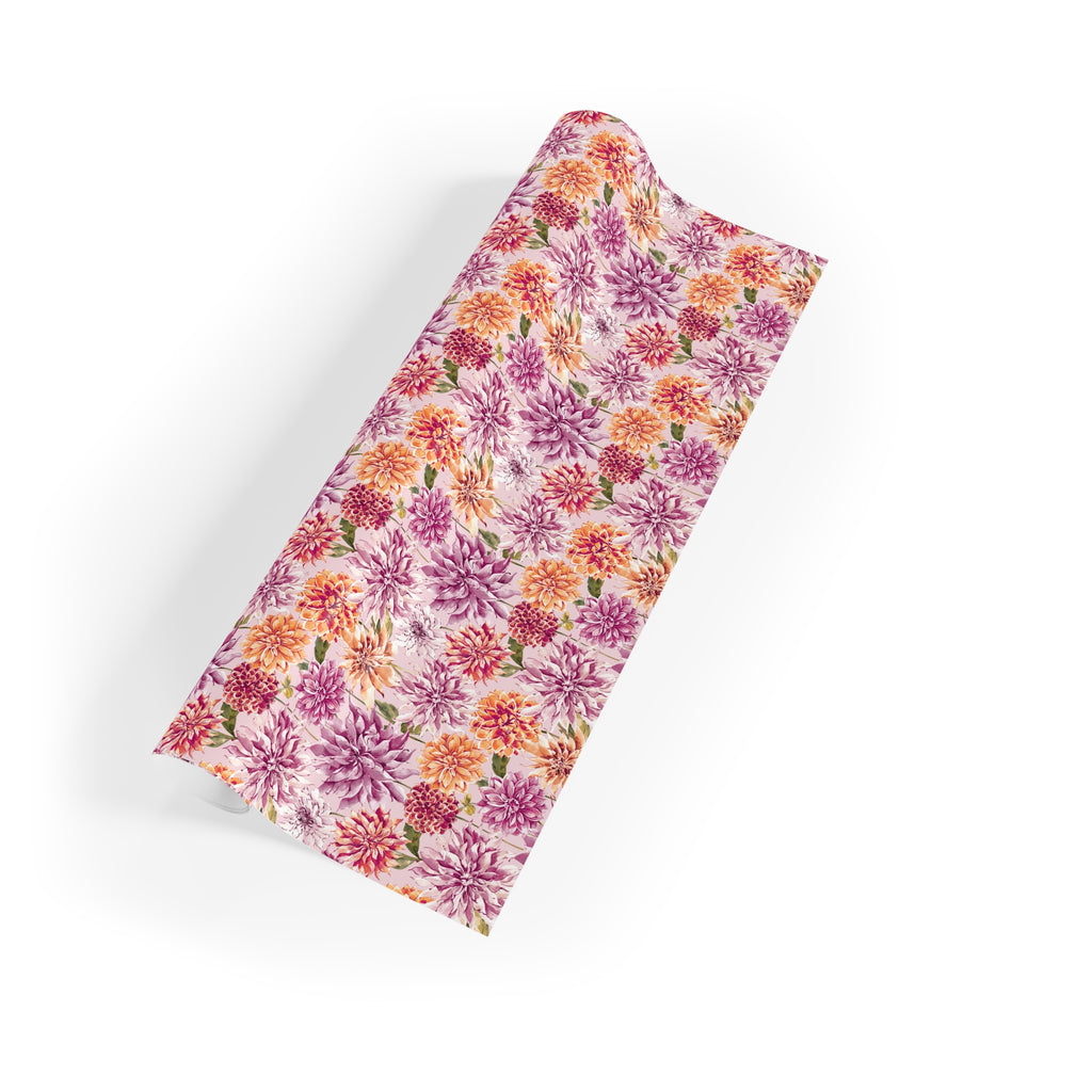 Petal Devotion | Blush Dahlia Floral Wrapping Paper