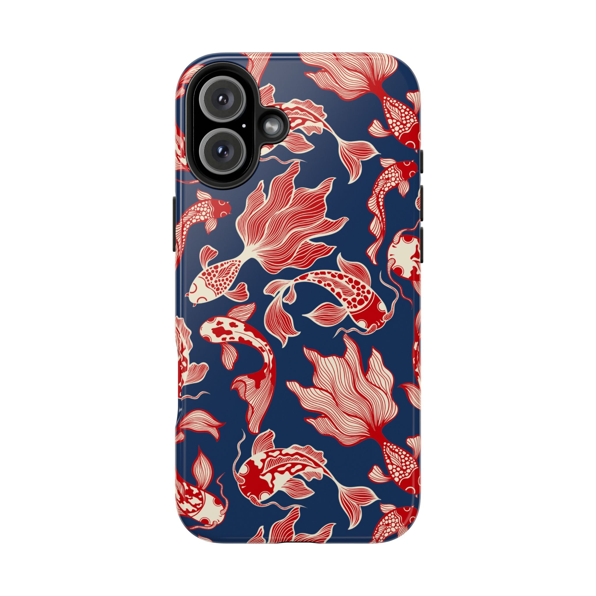 Maroon & Blush Striped Tough Phone Case — Durable Protective iPhone Cover