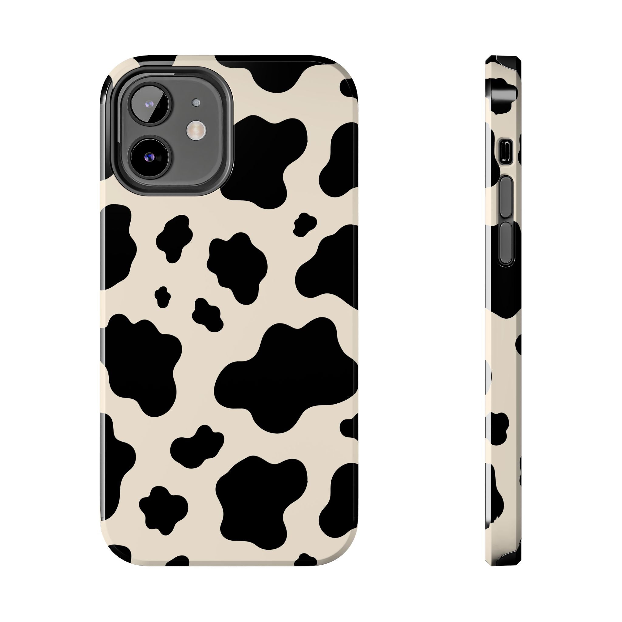 Cream Cow | Black & Cream Cow Print Phone Case