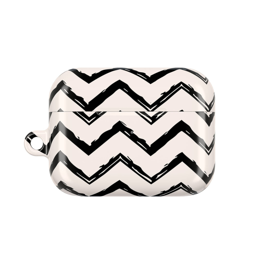 Zig Zag Edit | Black & Cream Chevron AirPods Case