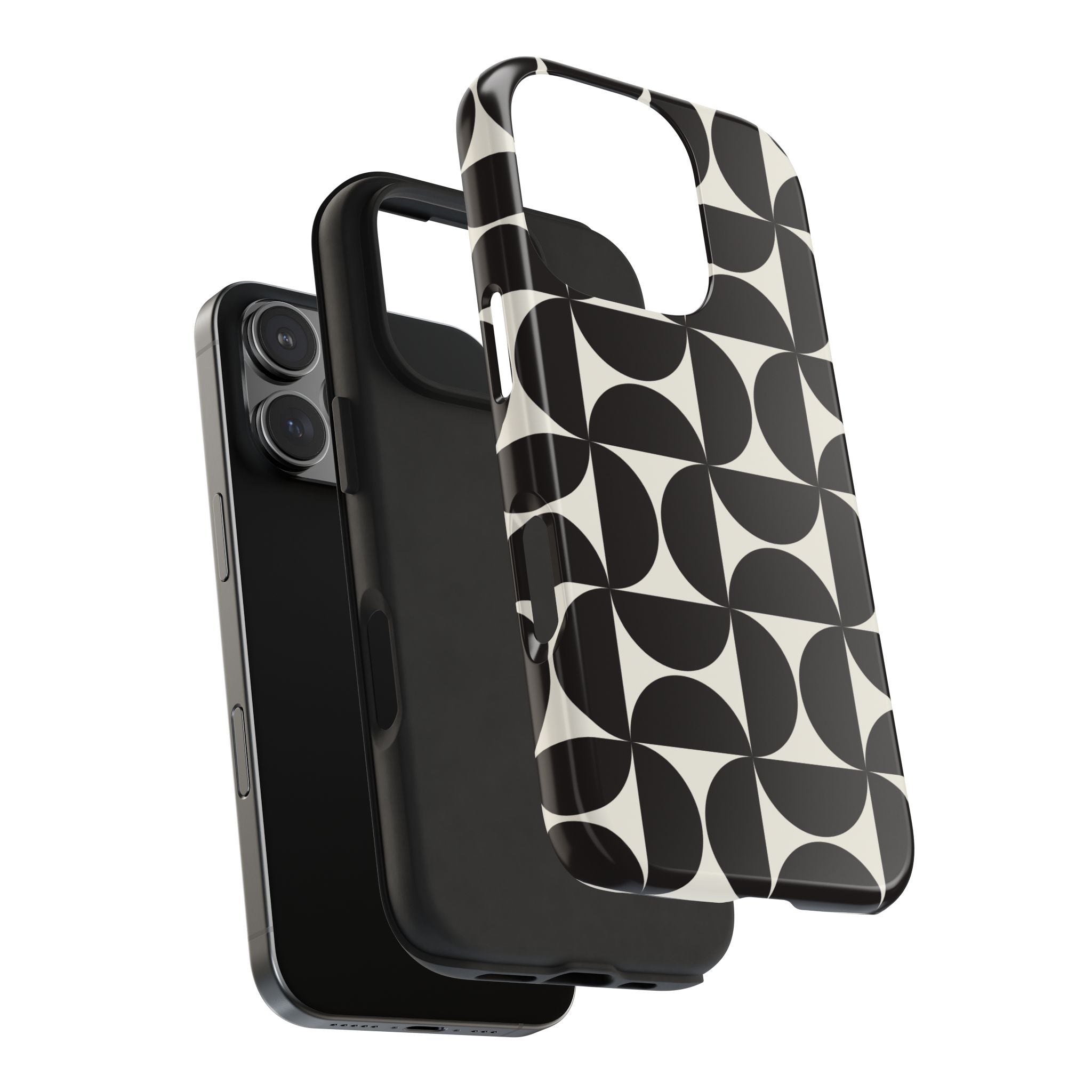 Noir Mod | Black Geometric Retro Phone Case