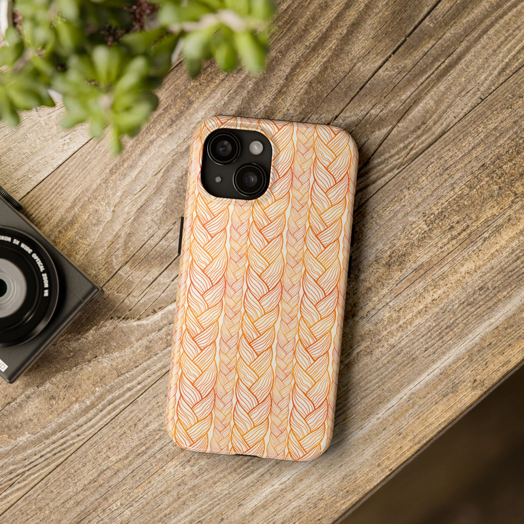 Golden Braid | Orange Braided Line Tough Phone Case