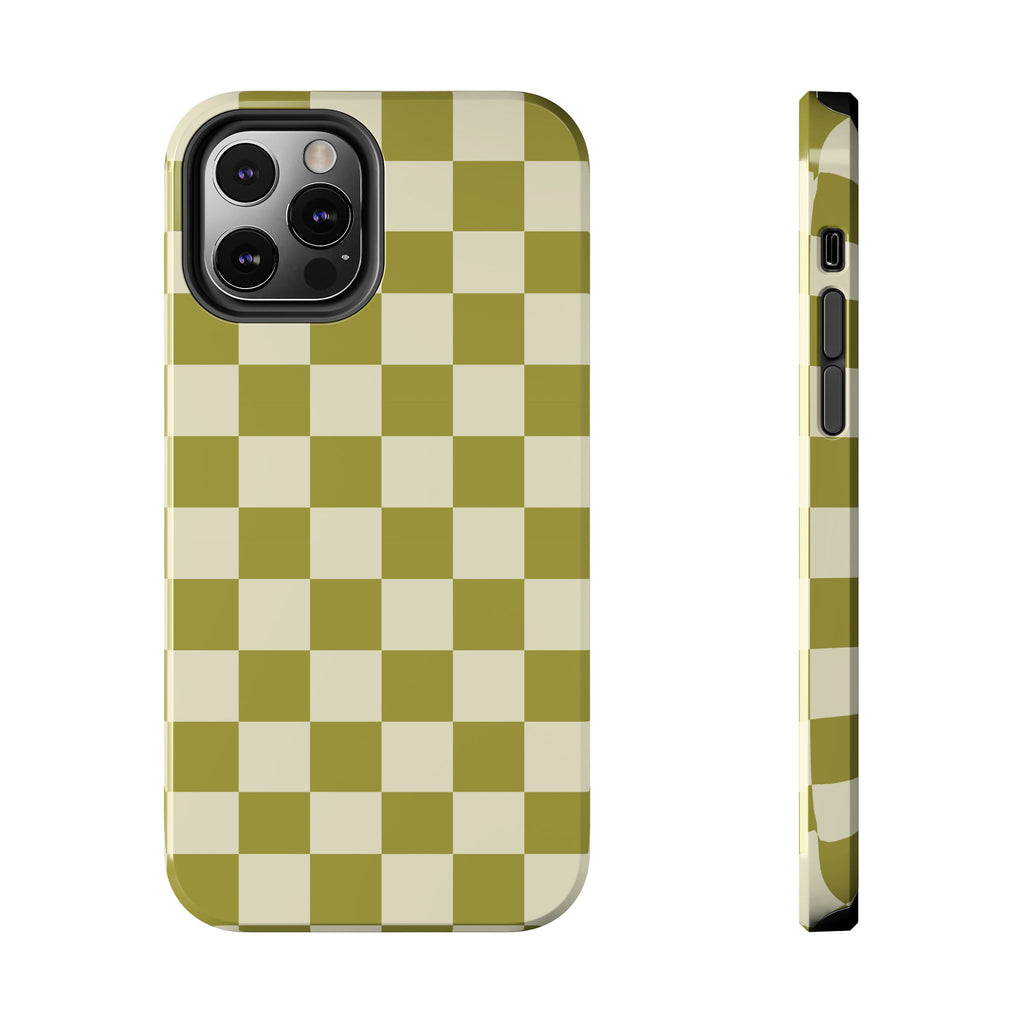 Maroon & Blush Striped Tough Phone Case — Durable Protective iPhone Cover