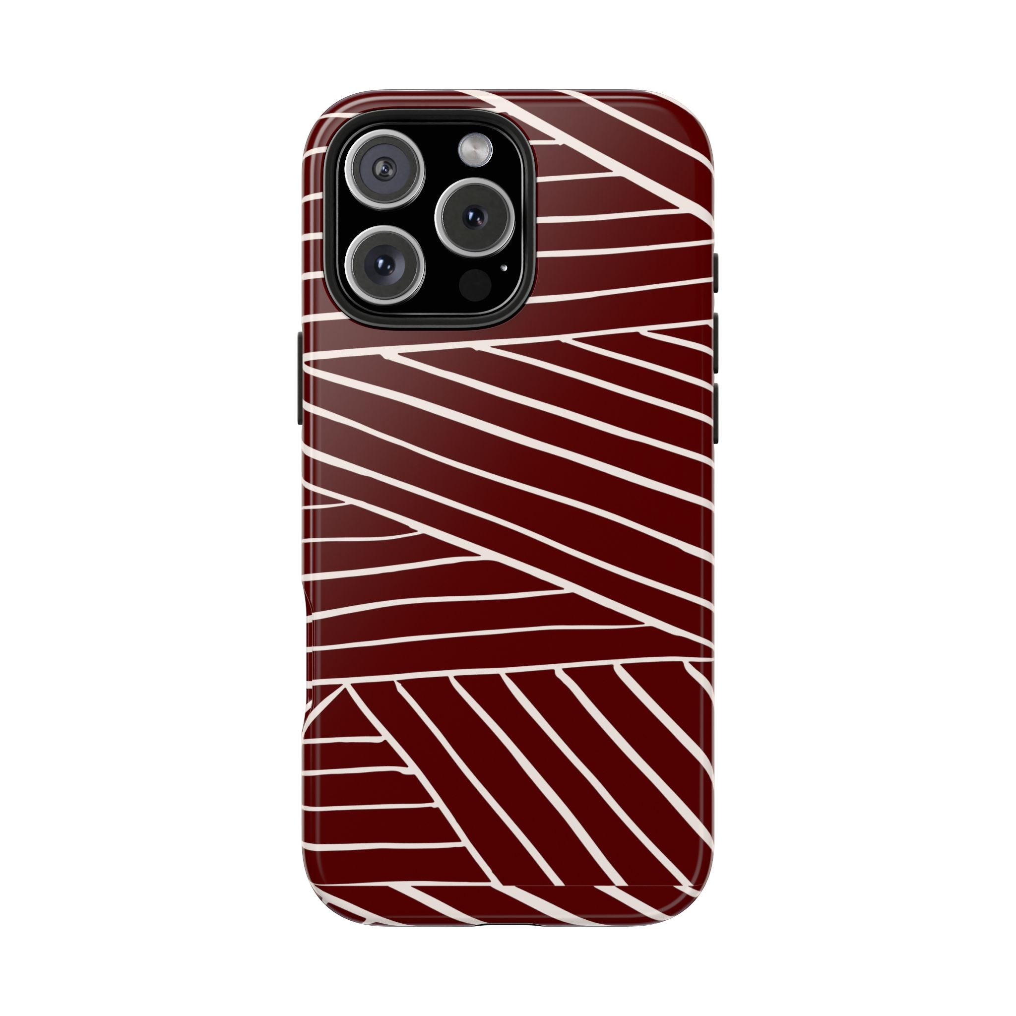 Crimson Form | Burgundy Abstract Stripe Phone Case