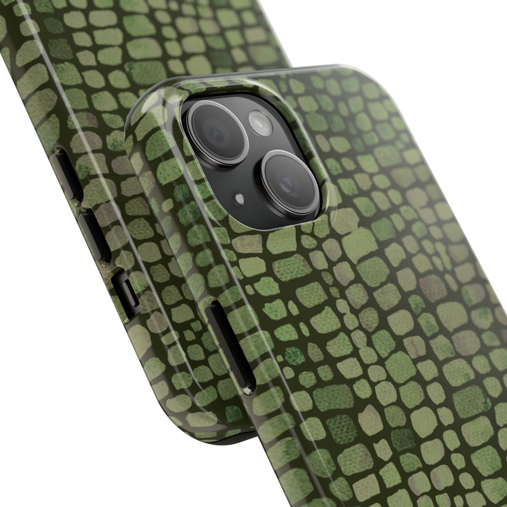 Olive Emboss | Olive & Sage Snakeskin Print Phone Case