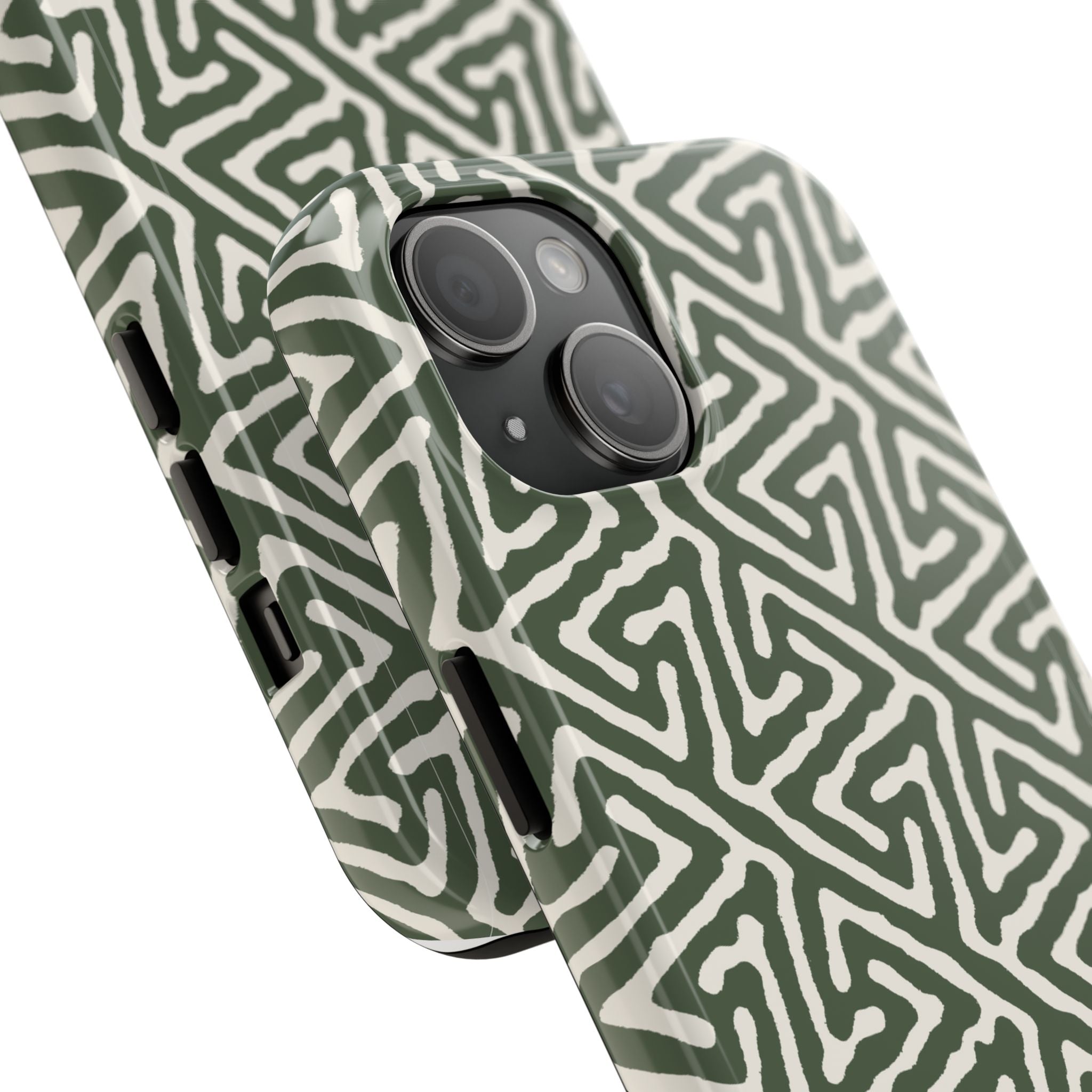 Olive Maze | Sage Geometric Line Phone Case