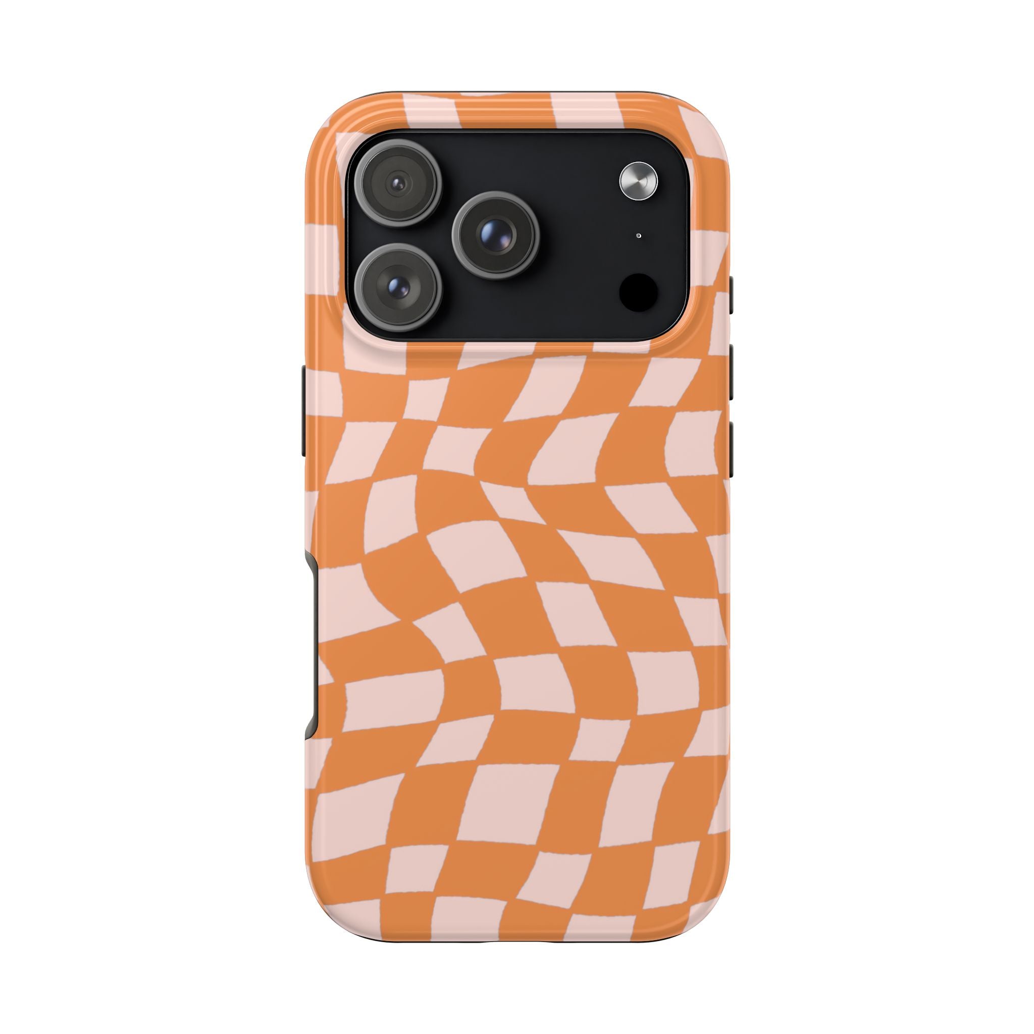 Warped Summer | Orange Wavy Checker Phone Case